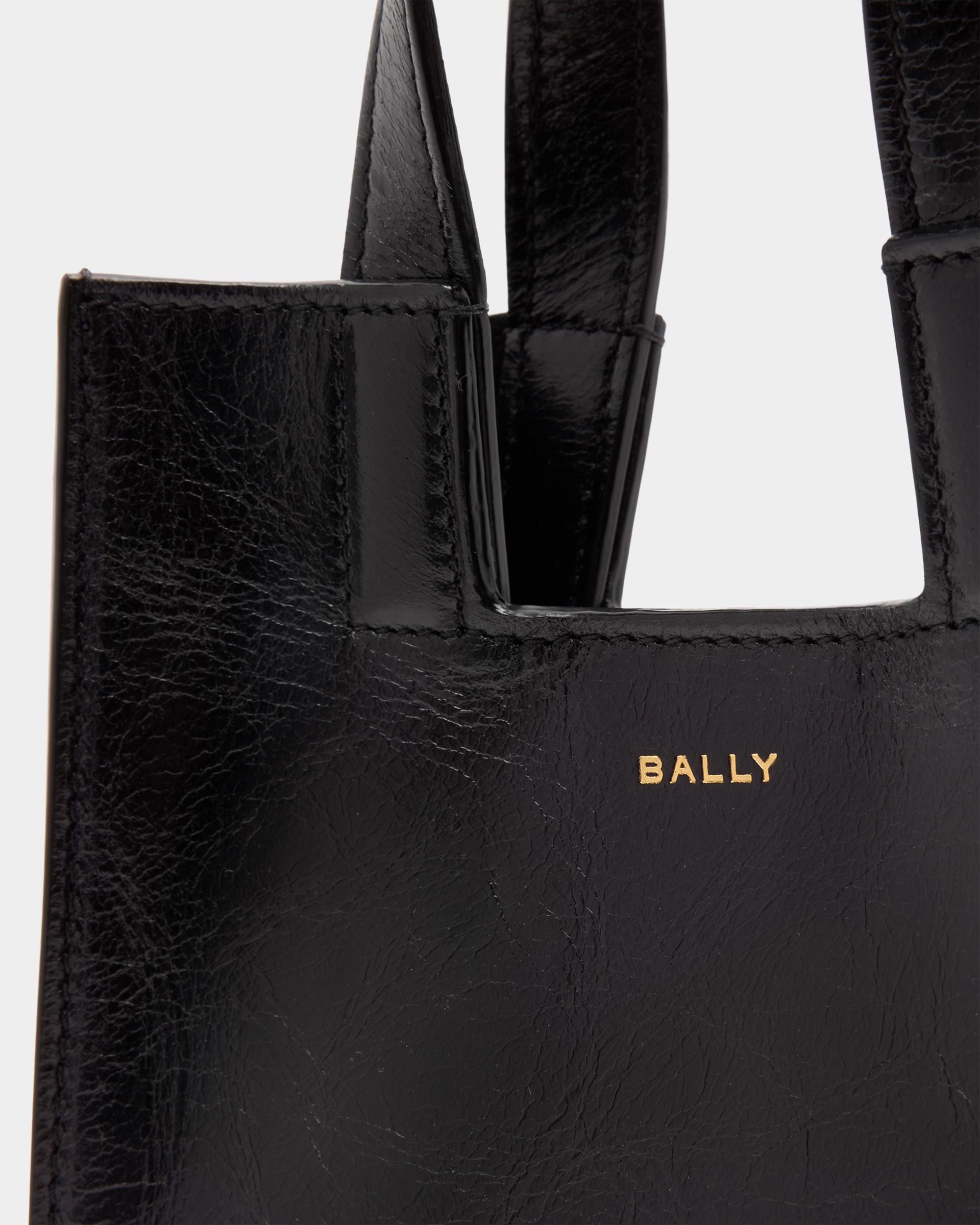 Bally Global - Easy Bally Small Tote Bag in Black Leather - Black