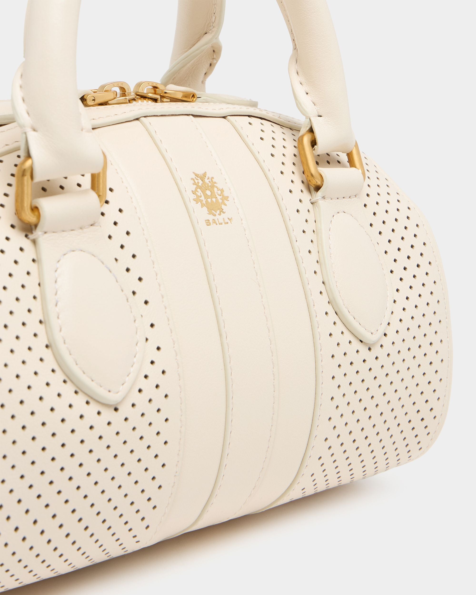 Bally Global - テニスコレクション ミニバッグ アイボリー パーフォレイテッドレザー - ホワイト