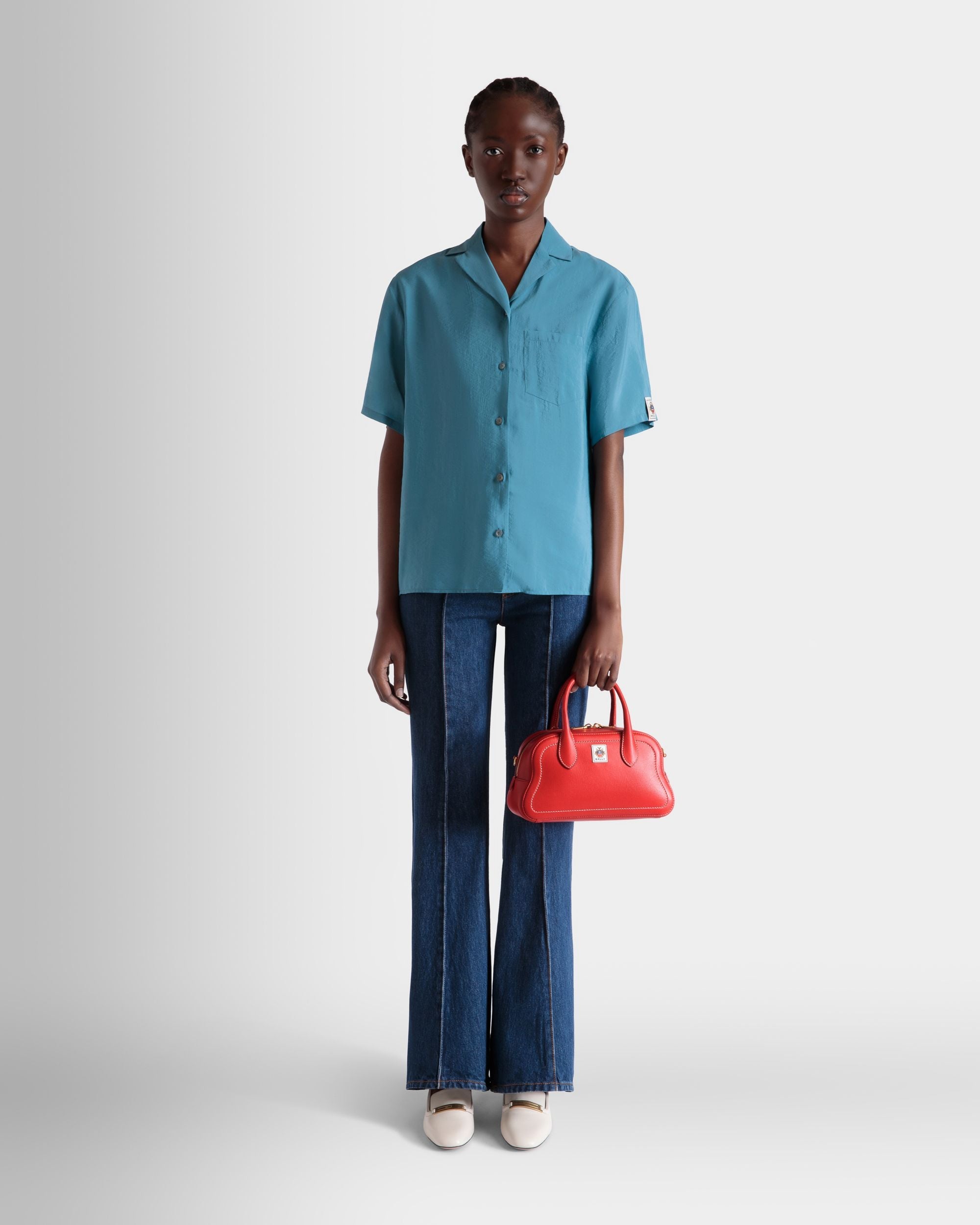 Bally Global - Unda トップハンドルバッグ レッド グレインレザー - レッド