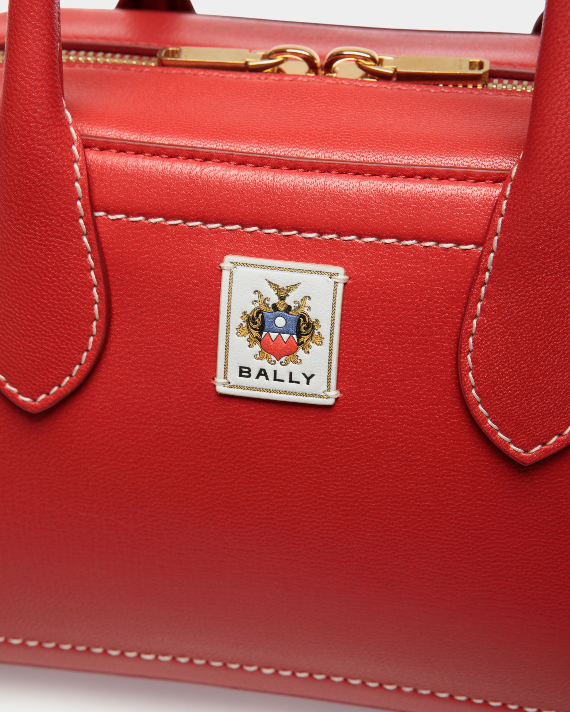 Bally Global - Unda トップハンドルバッグ レッド グレインレザー - レッド