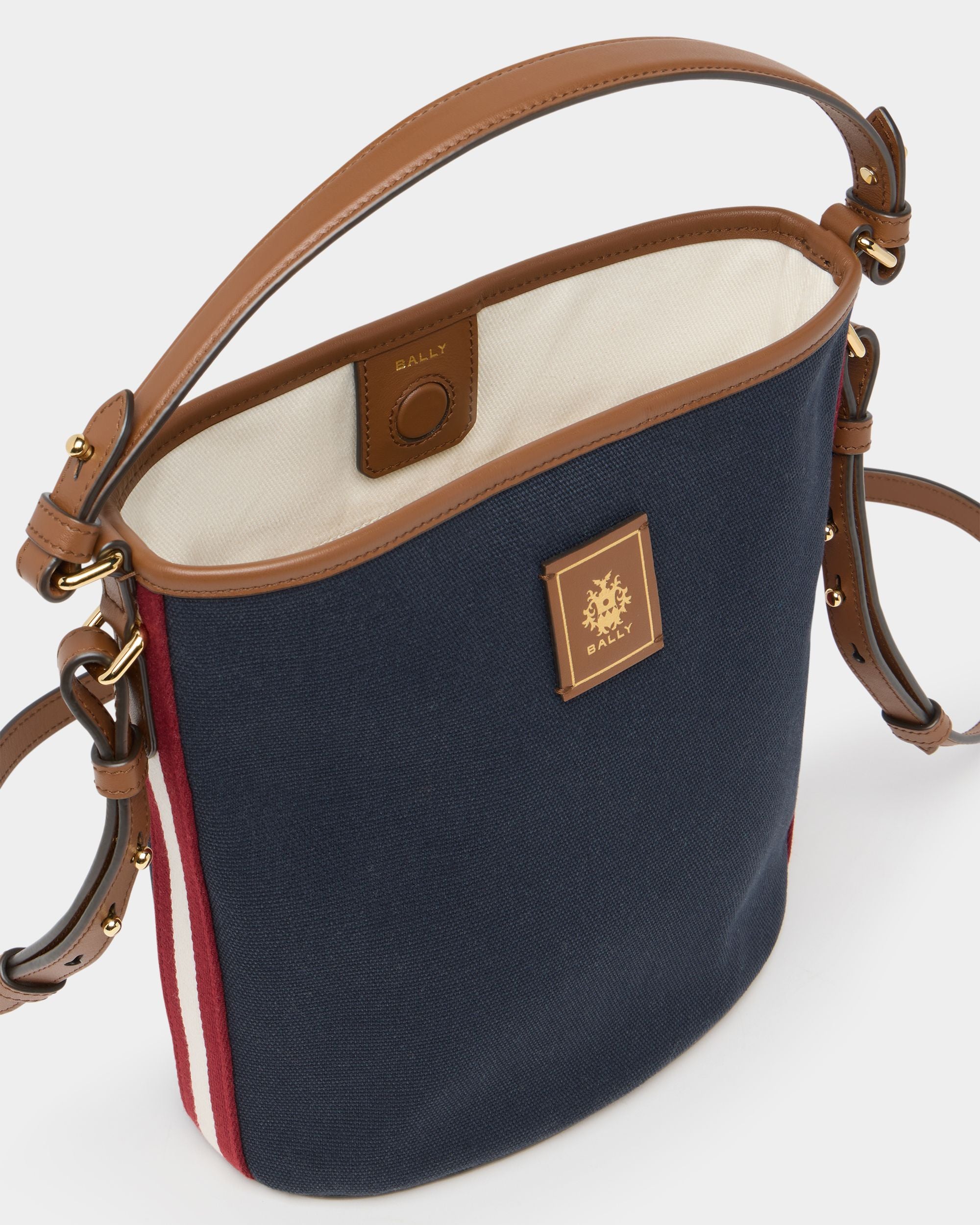 Bally Global - Edelbliss Bucket in Navy Blue Canvas with a Bally Ribbon - Blue