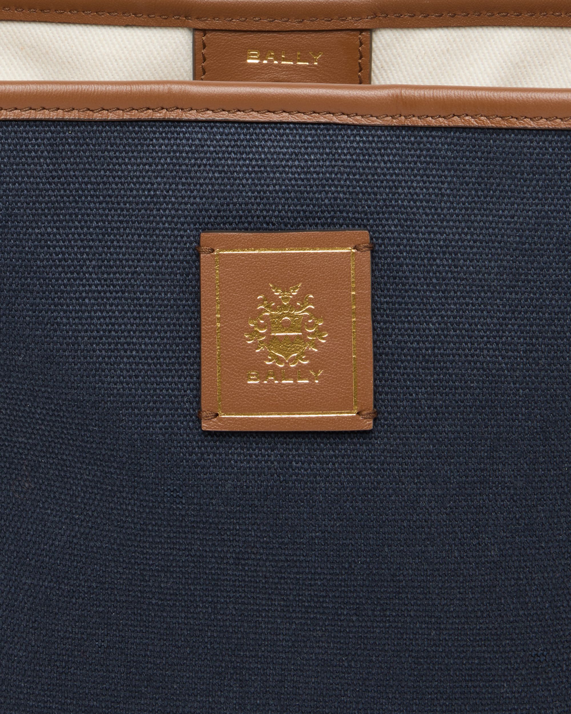 Bally Global - Edelbliss Bucket in Navy Blue Canvas with a Bally Ribbon - Blue