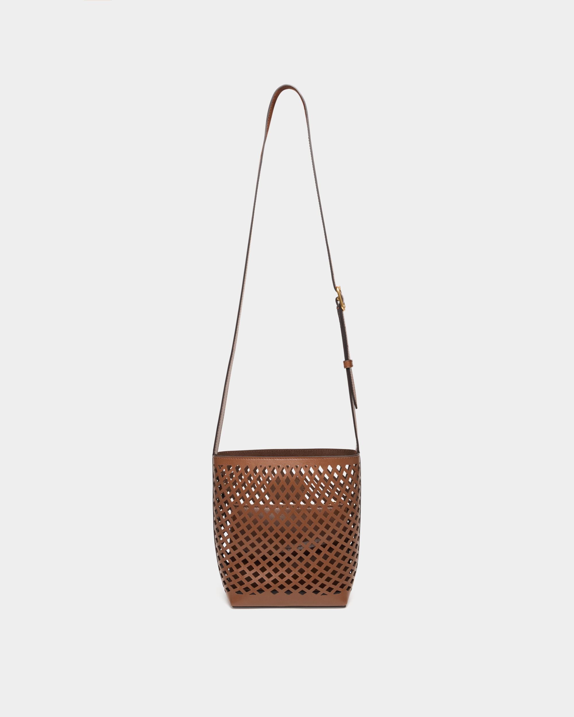 Bally Global - Signature Bucket Bag in Brown Laser-Cut Leather - Brown