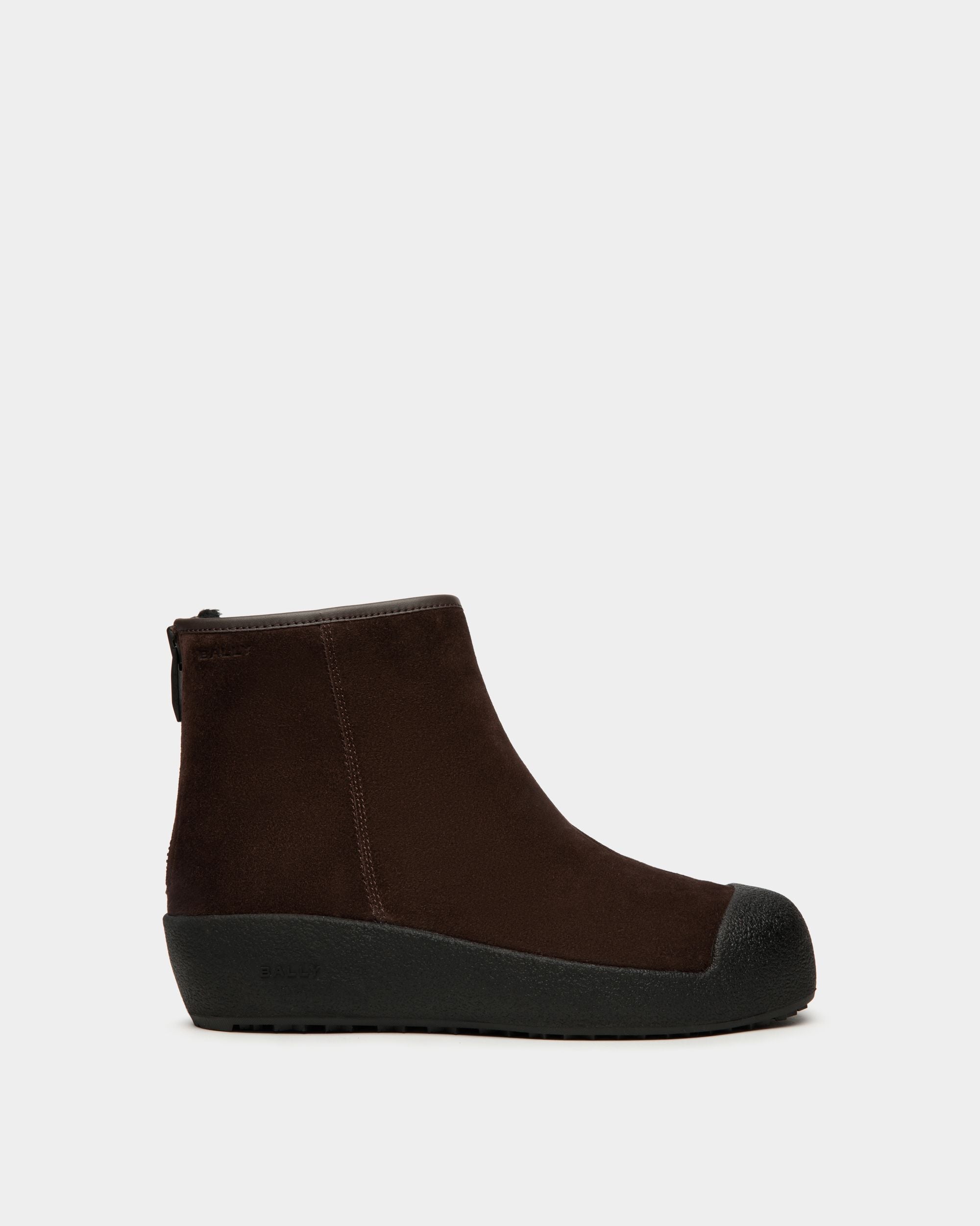 Bally Global - Bally Curling Bootie in Ebano Suede - Brown