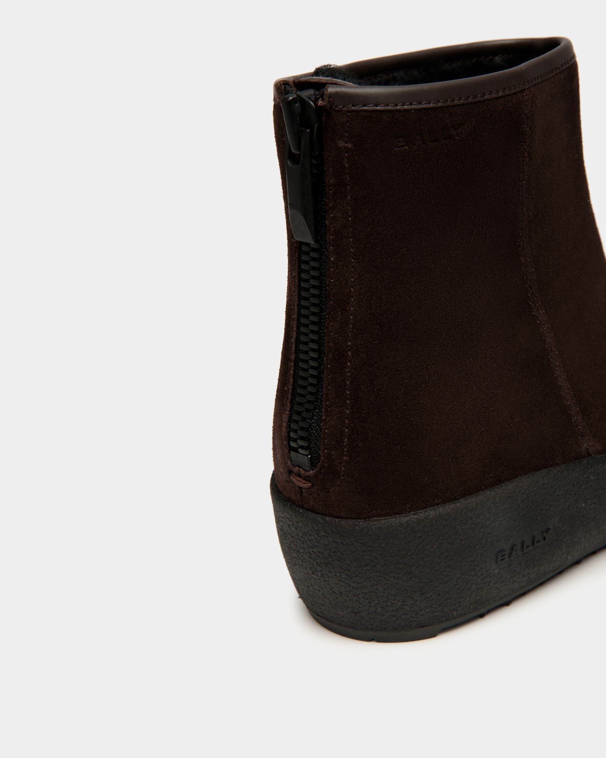 Bally Global - Bally Curling Bootie in Ebano Suede - Brown