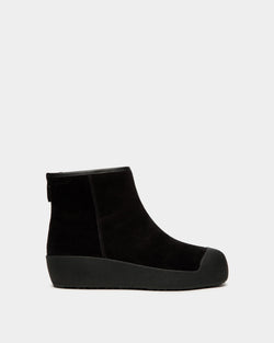 Bally Curling Bootie in Black Suede