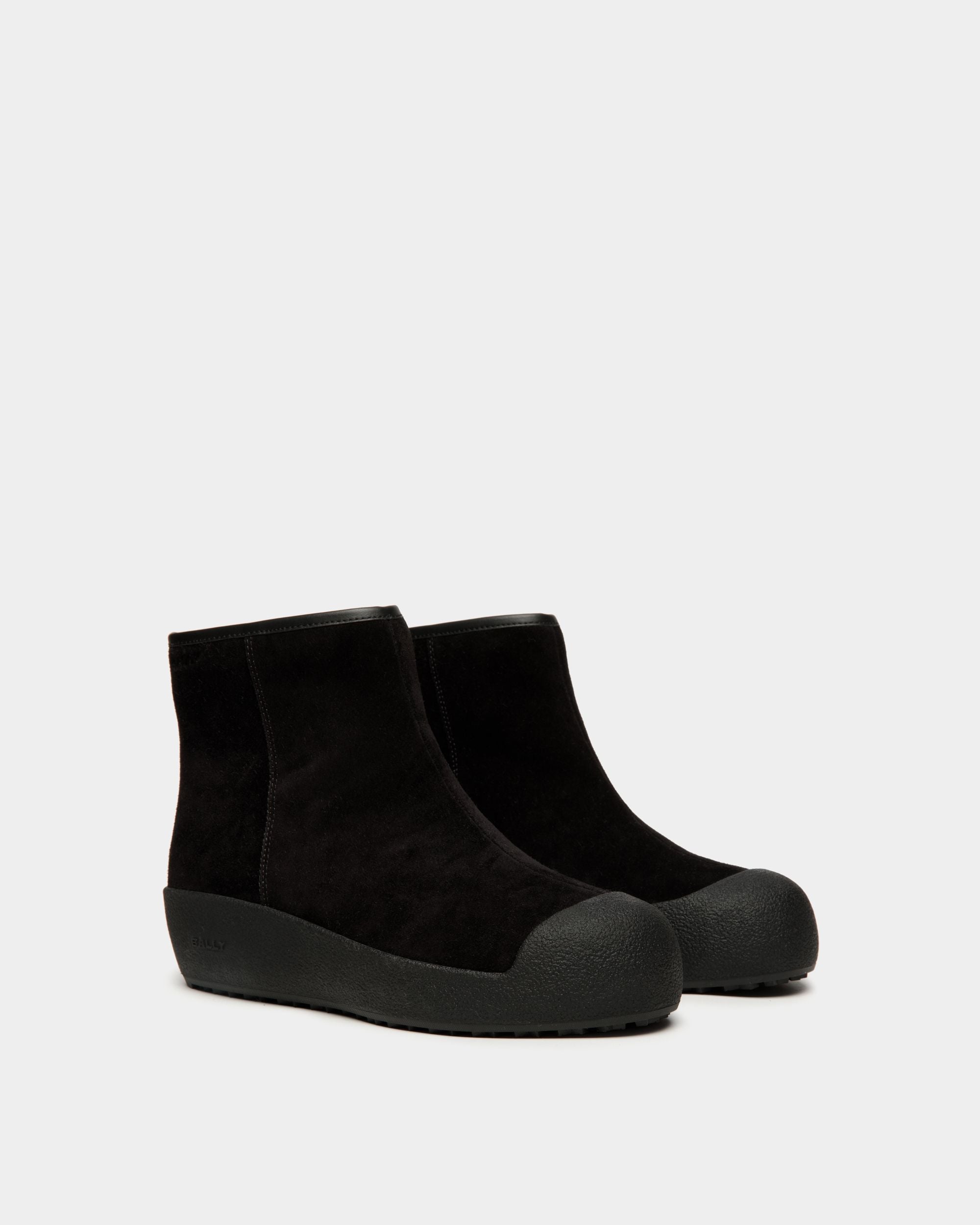 Bally Global - Bally Curling Bootie in Black Suede - Black