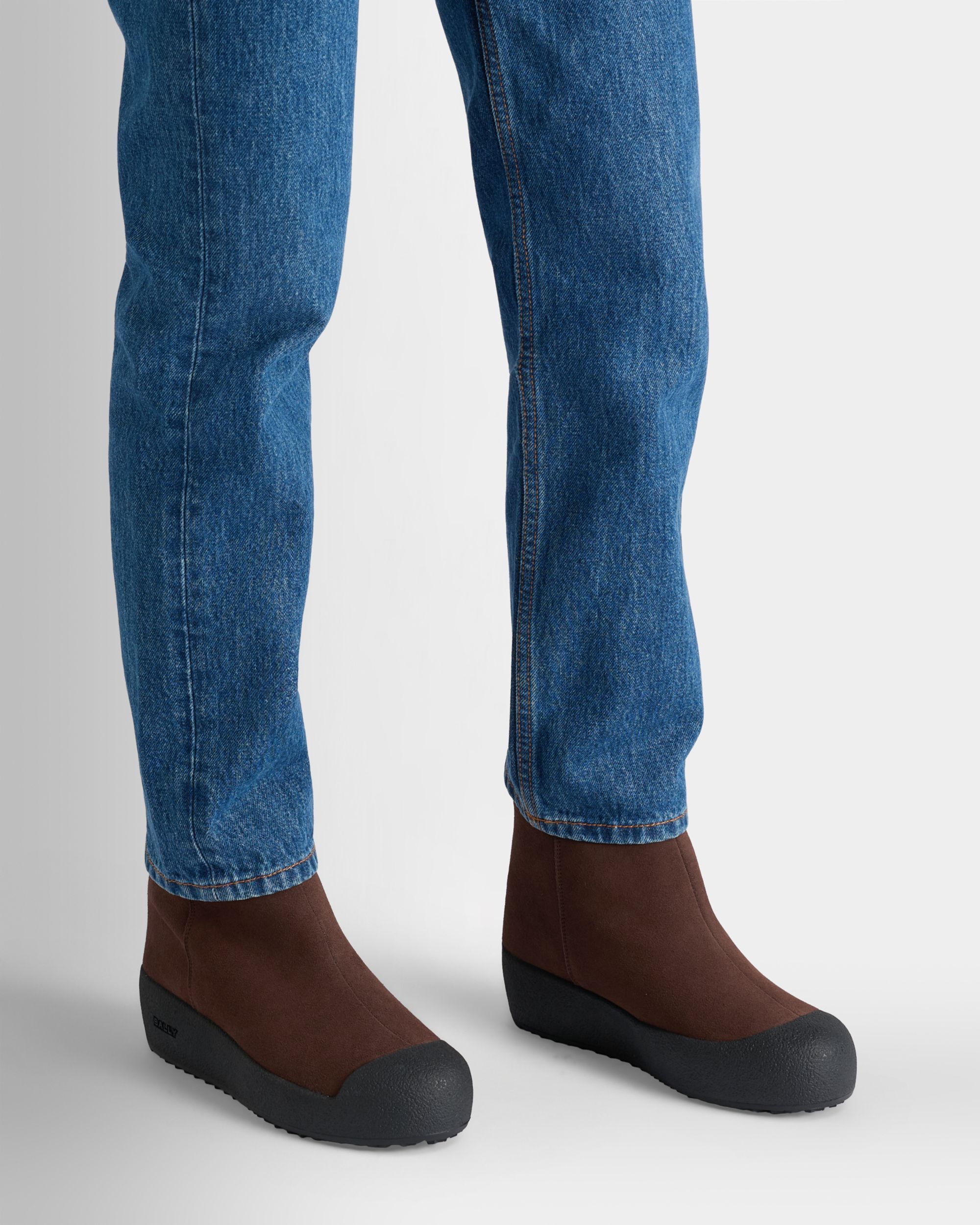 Bally Global - Bally Curling ブーティ エバノブラウン スエード - ブラウン