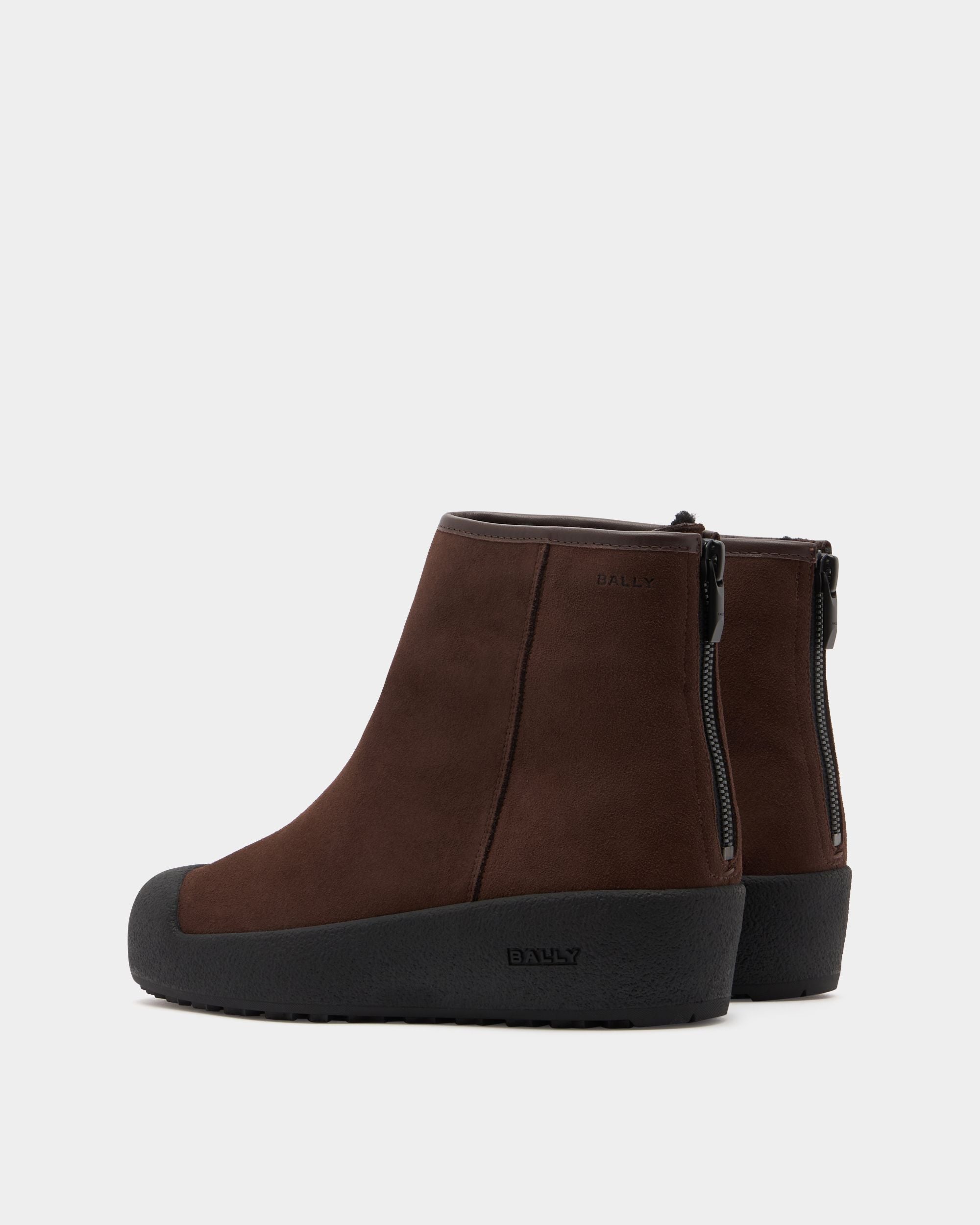 Bally Global - Bally Curling ブーティ エバノブラウン スエード - ブラウン
