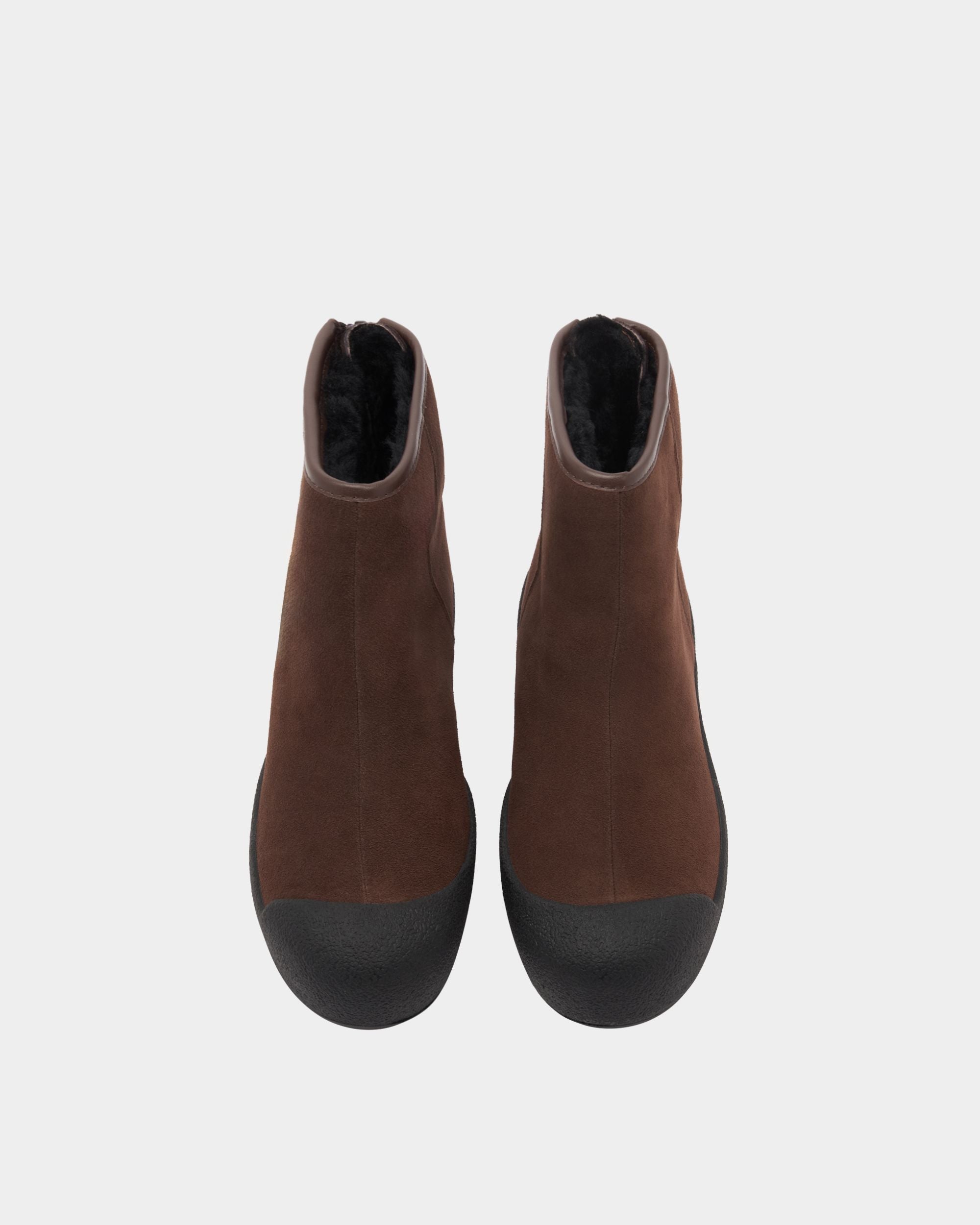 Bally Global - Bally Curling ブーティ エバノブラウン スエード - ブラウン