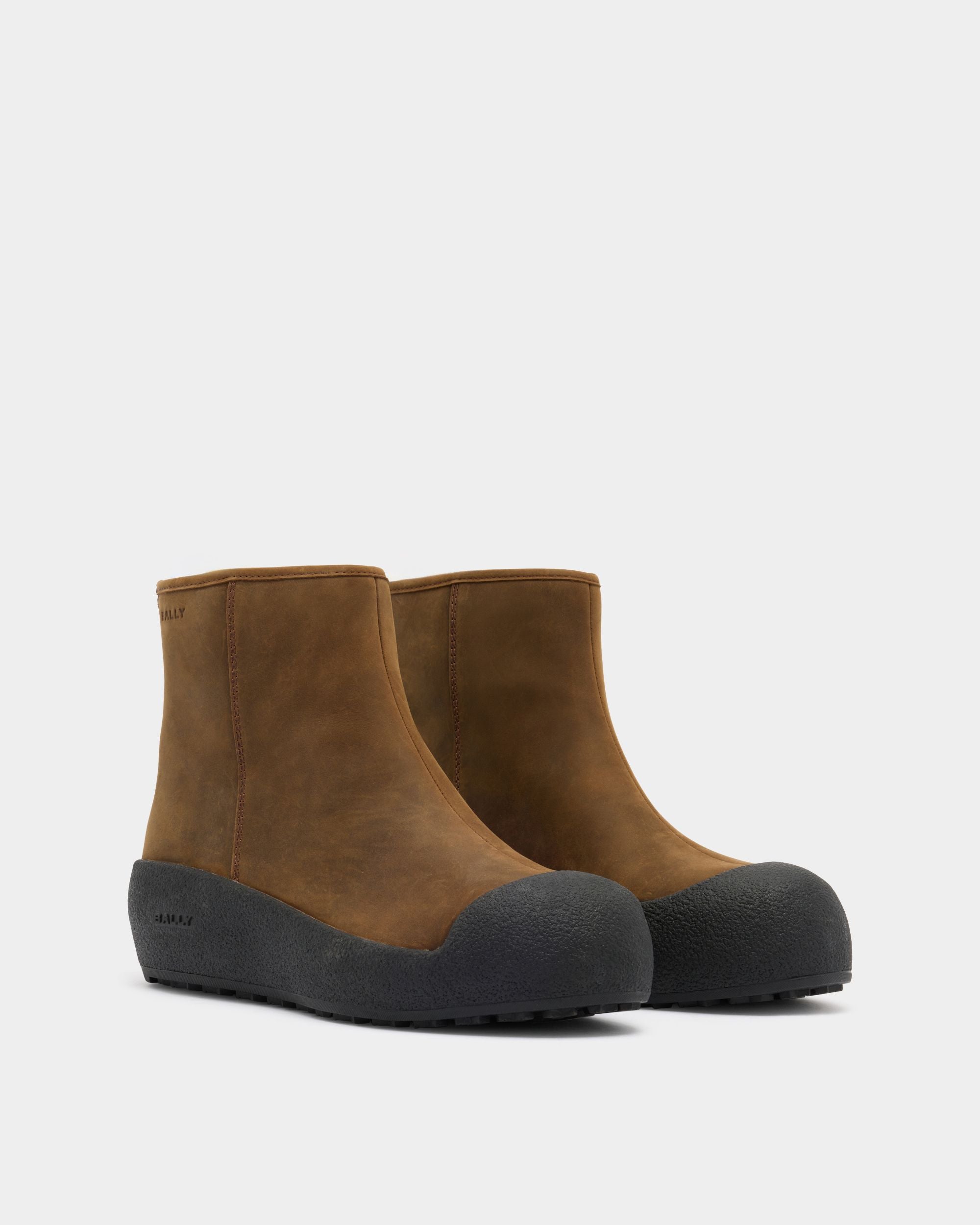 Bally Global - Bally Curling ブーティ ブラウン レザー - ブラウン