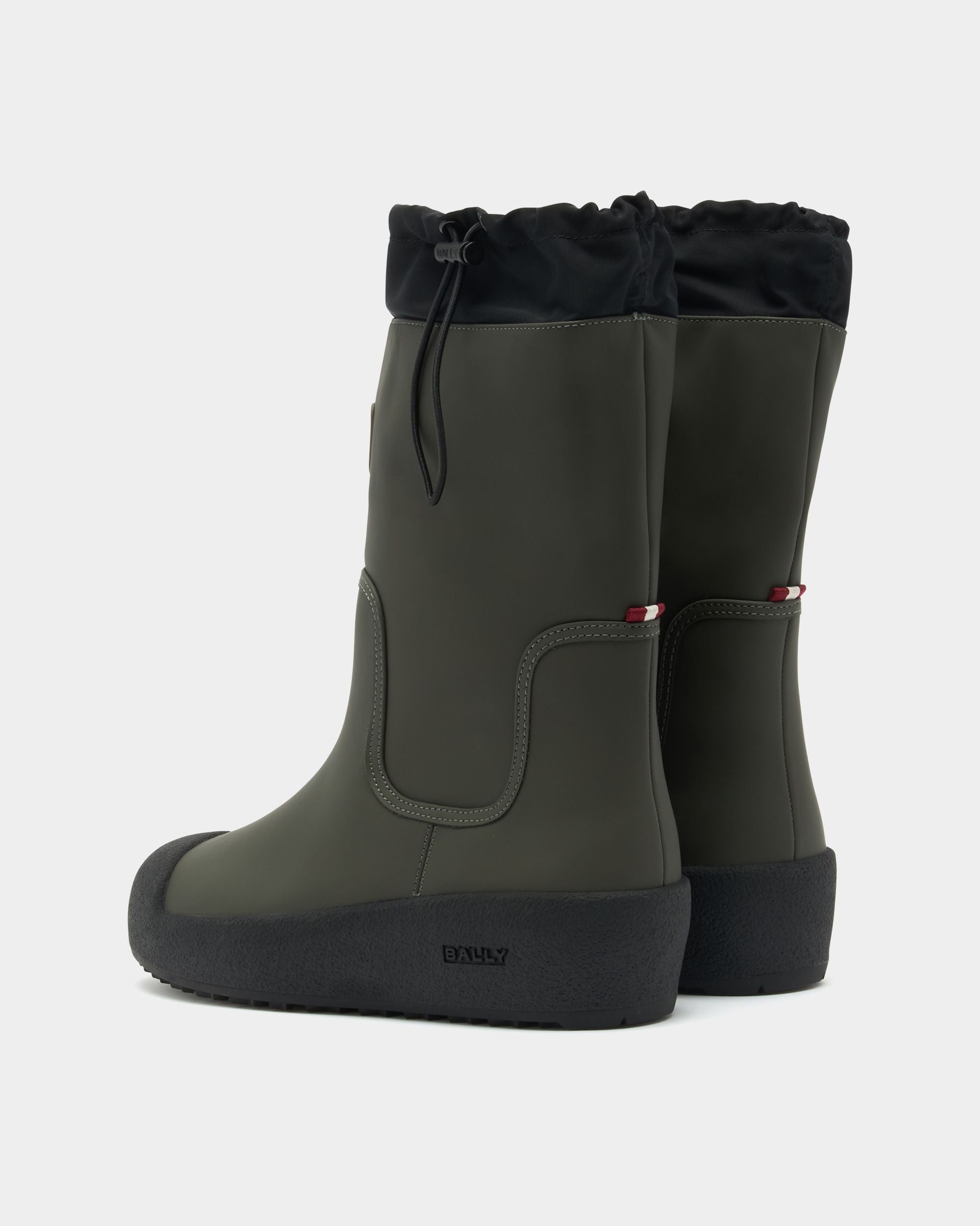 Bally Global - Bally Curling Boot in Military Green and Black Leather - Green