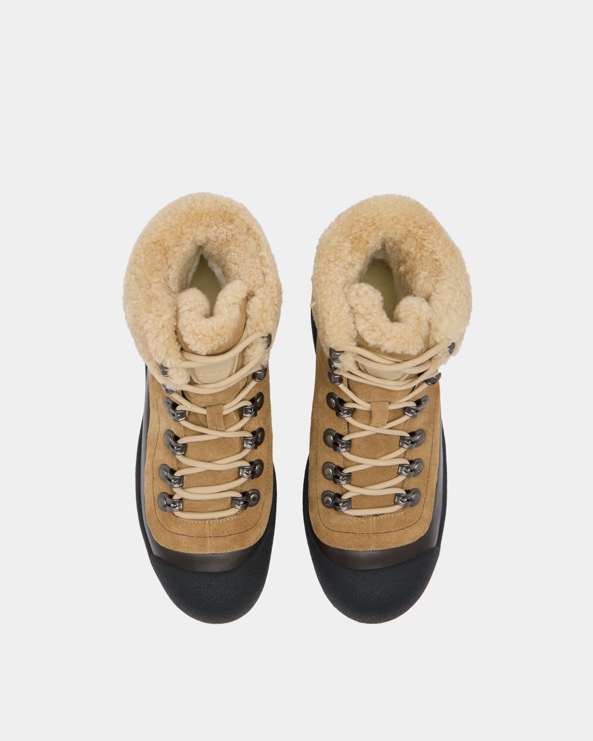 Bally Global - Bally Curling ブーティ ブラウン スエード＆ブラック レザー - ブラウン