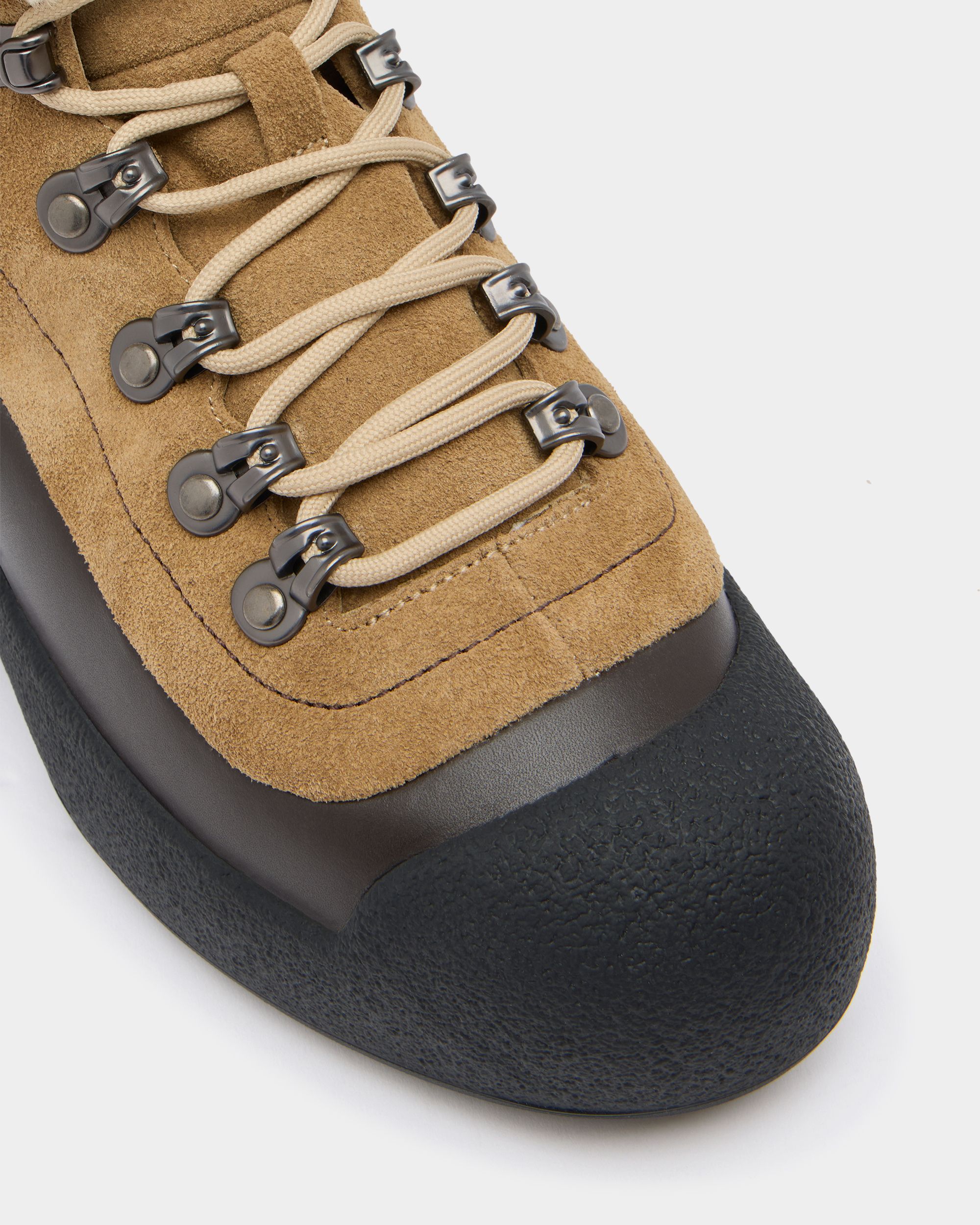 Bally Global - Bally Curling ブーティ ブラウン スエード＆ブラック レザー - ブラウン