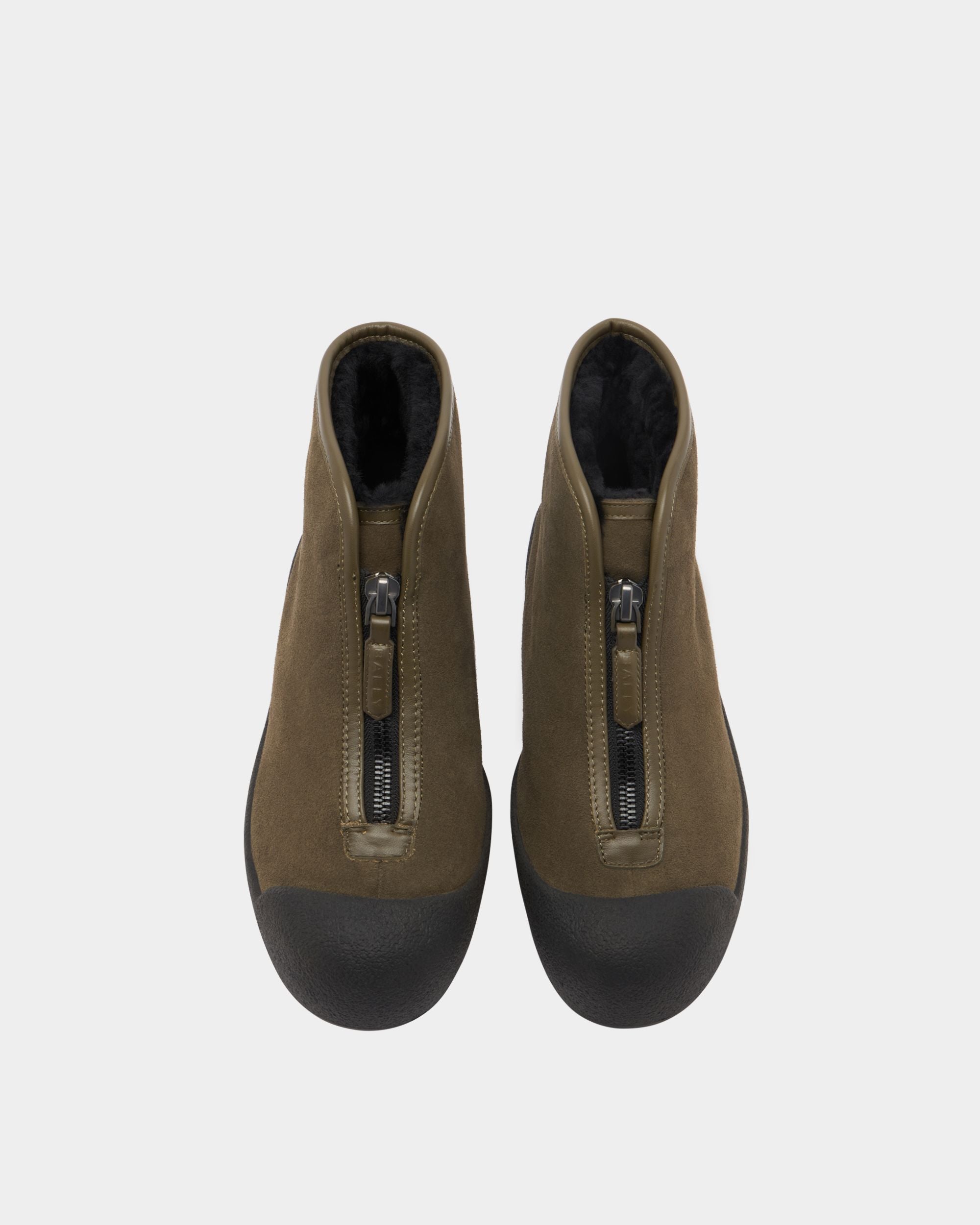 Bally Global - Bally Curling ブーティ ブラウン スエード - ブラウン