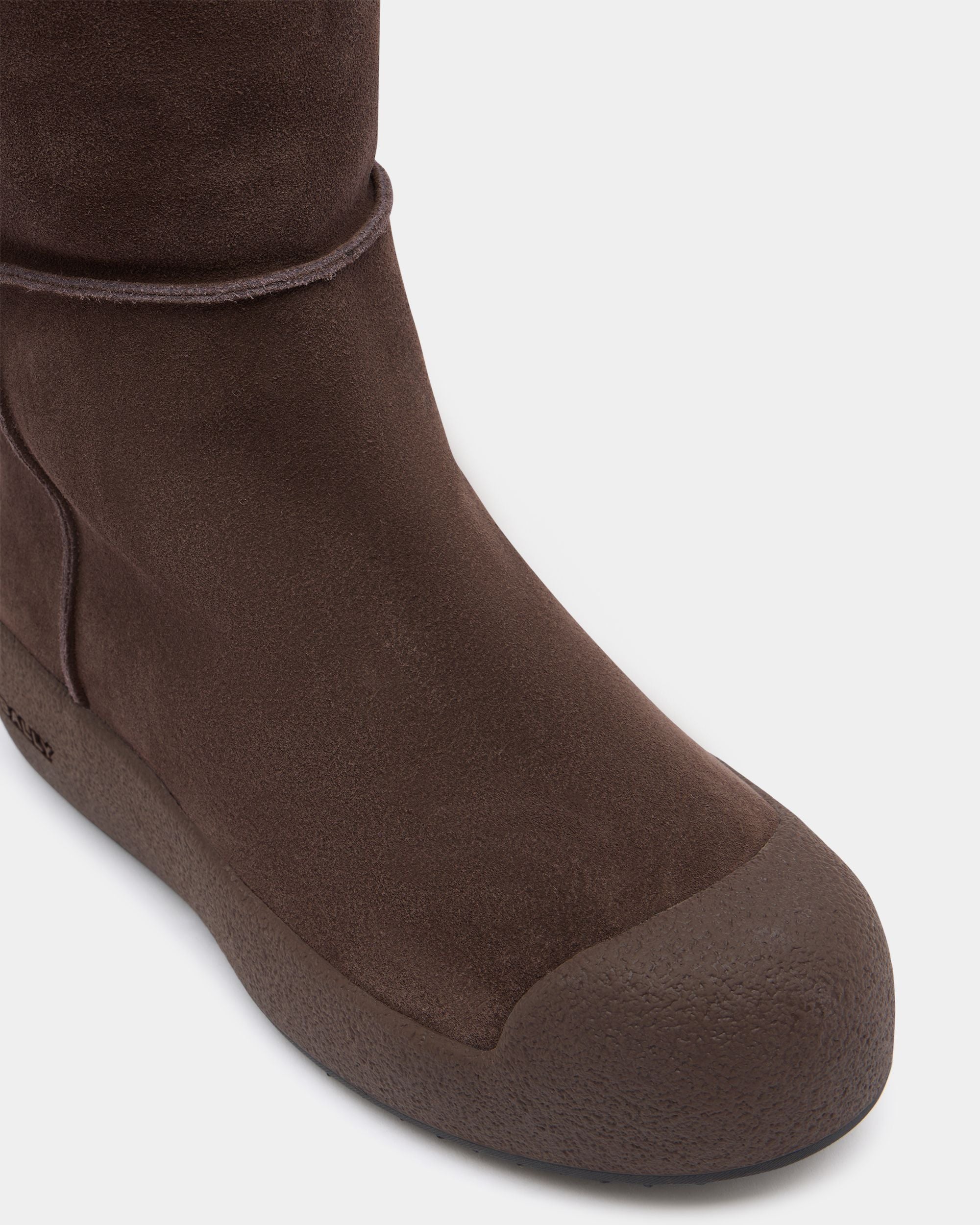 Bally Global - Bally Curling Over-the-knee Boot in Ebano Suede - Brown