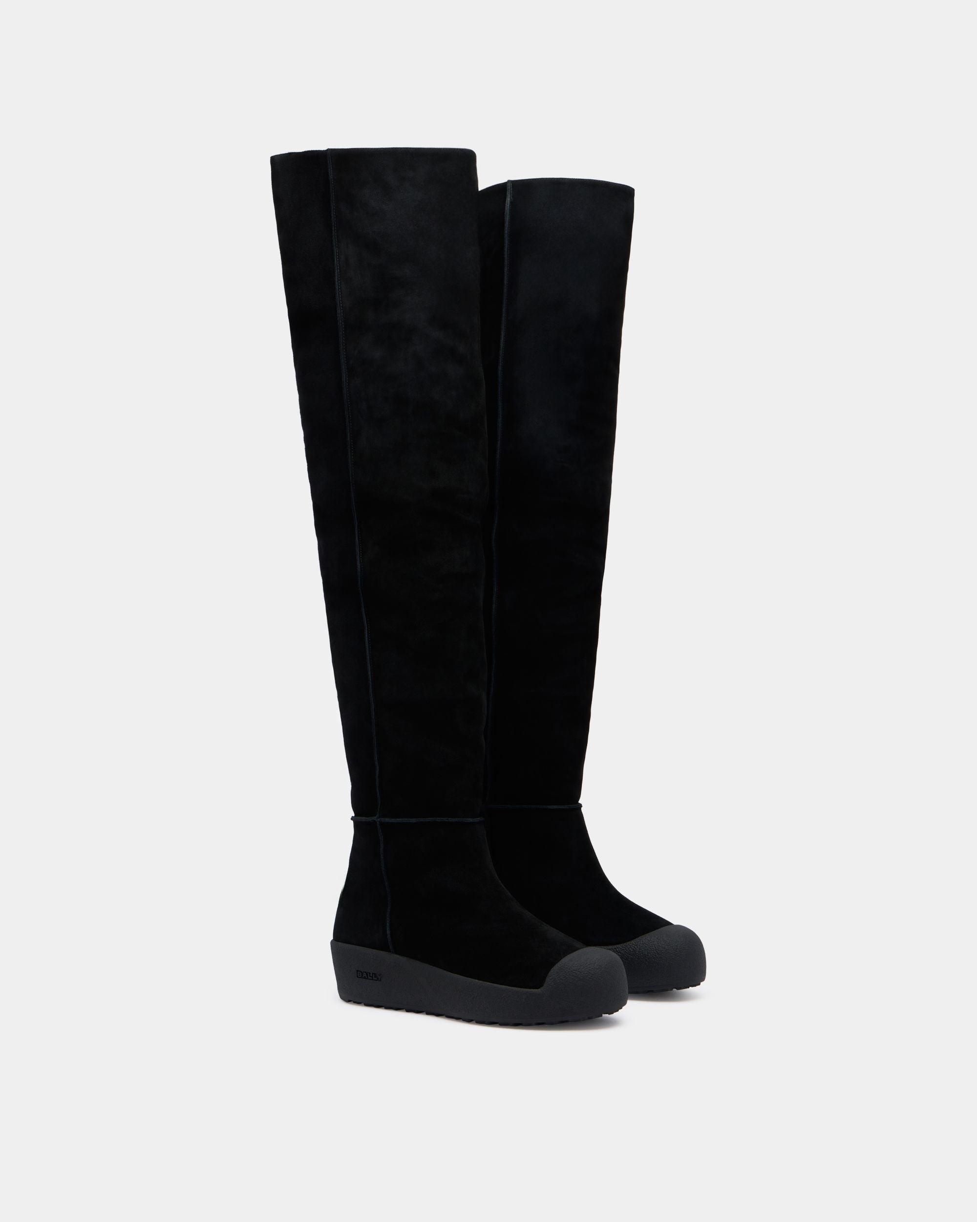 Bally Global - Bally Curling ニーハイブーツ ブラック スエード - ブラック