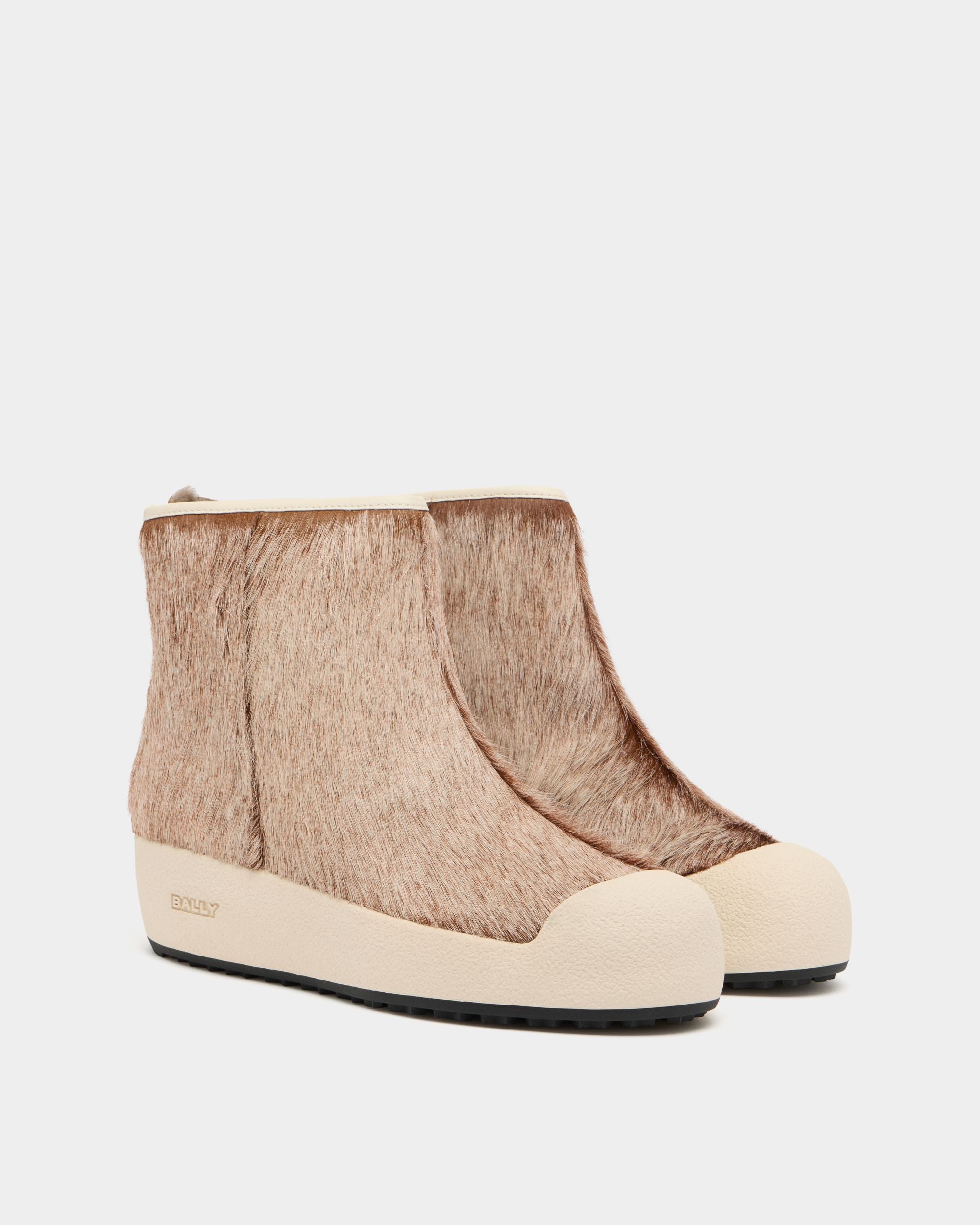 Bally Global - Bally Curling ブーティ ホワイト ヘアカーフ - ホワイト