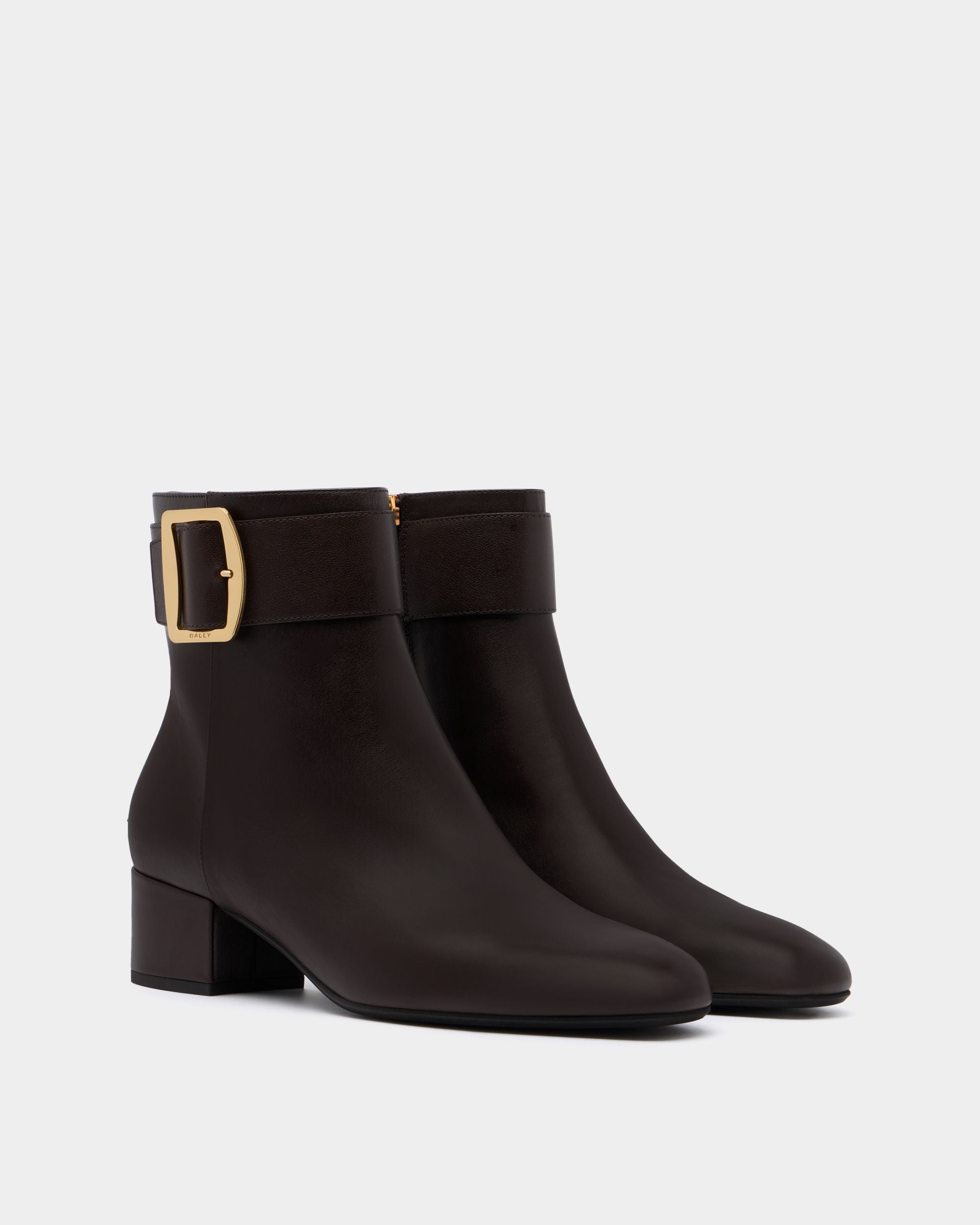 Bally Global - Bally Boucle Bootie in Brown Leather - Brown