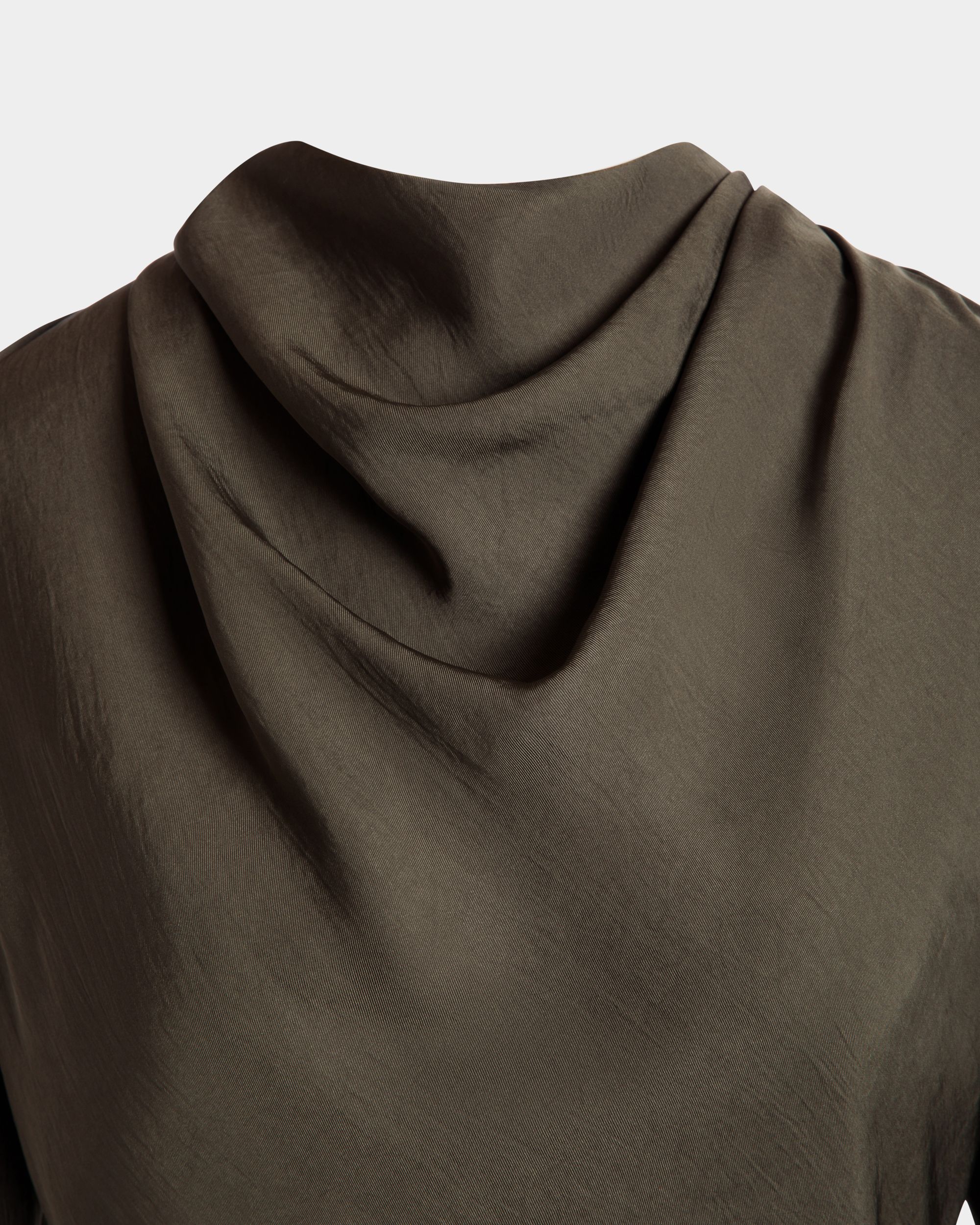 Bally Global - Belted Midi Dress In Military Green Fluid Twill - Green