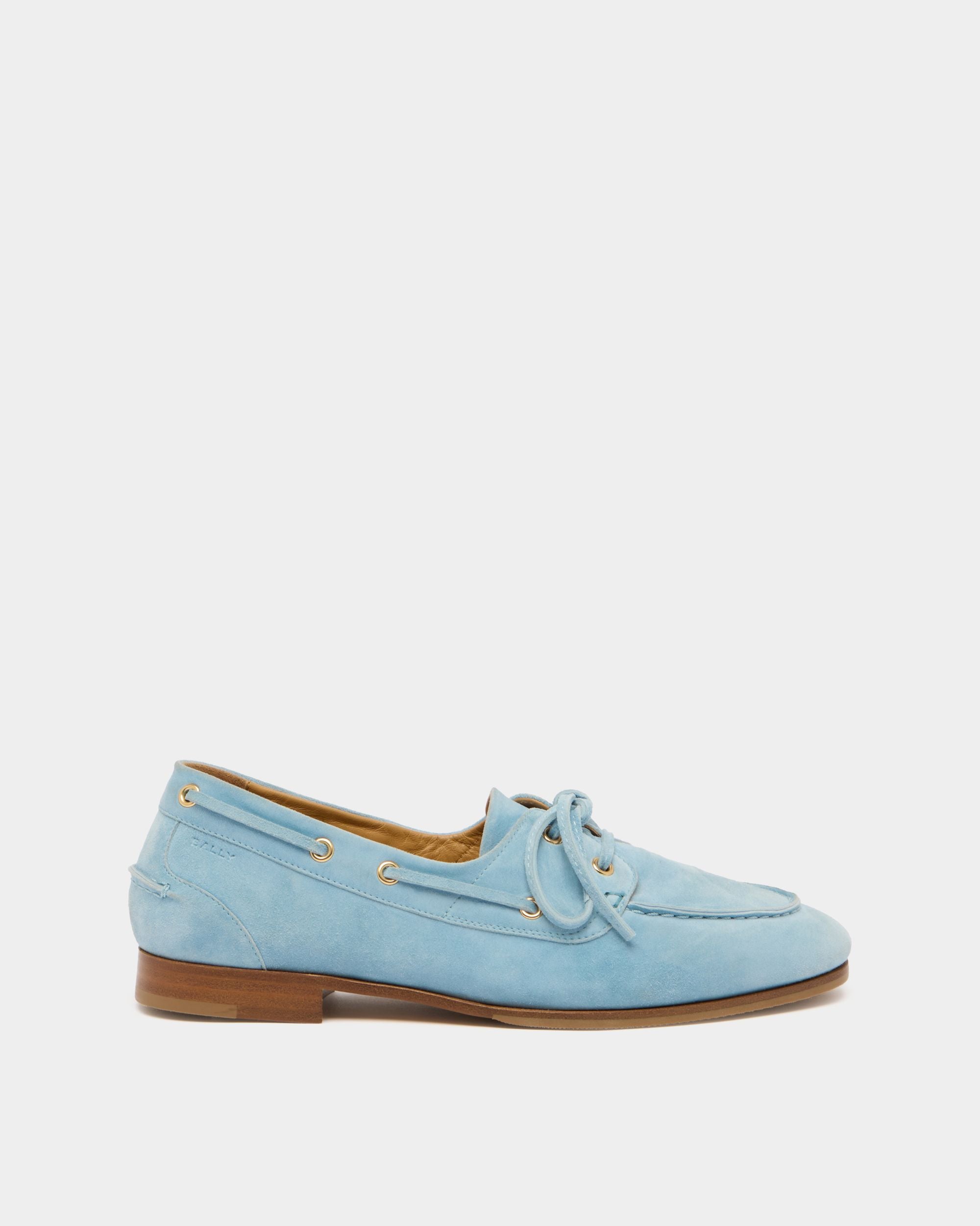 Bally Global - Plume モカシン ライトブルースエード - ブルー