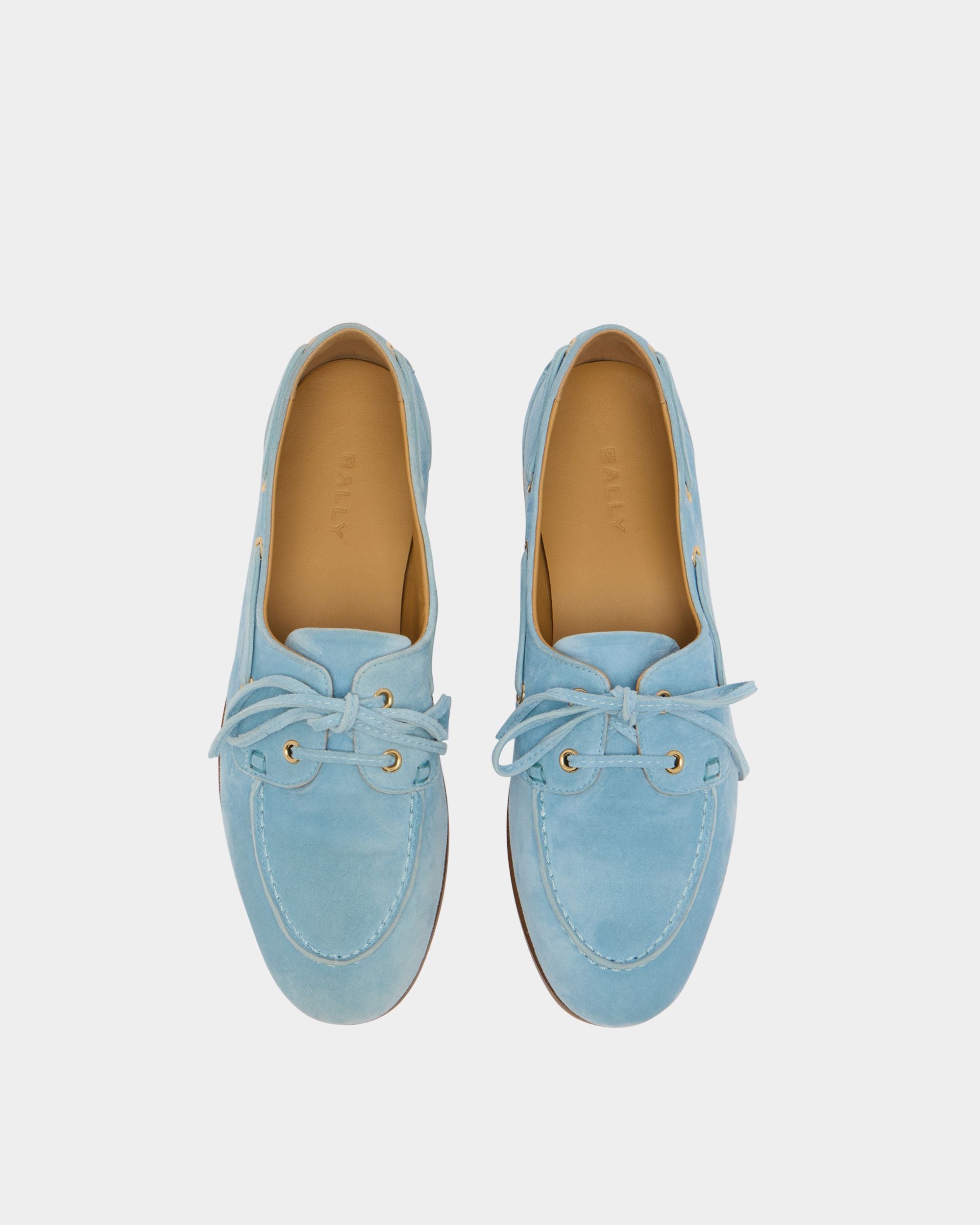 Bally Global - Plume モカシン ライトブルースエード - ブルー