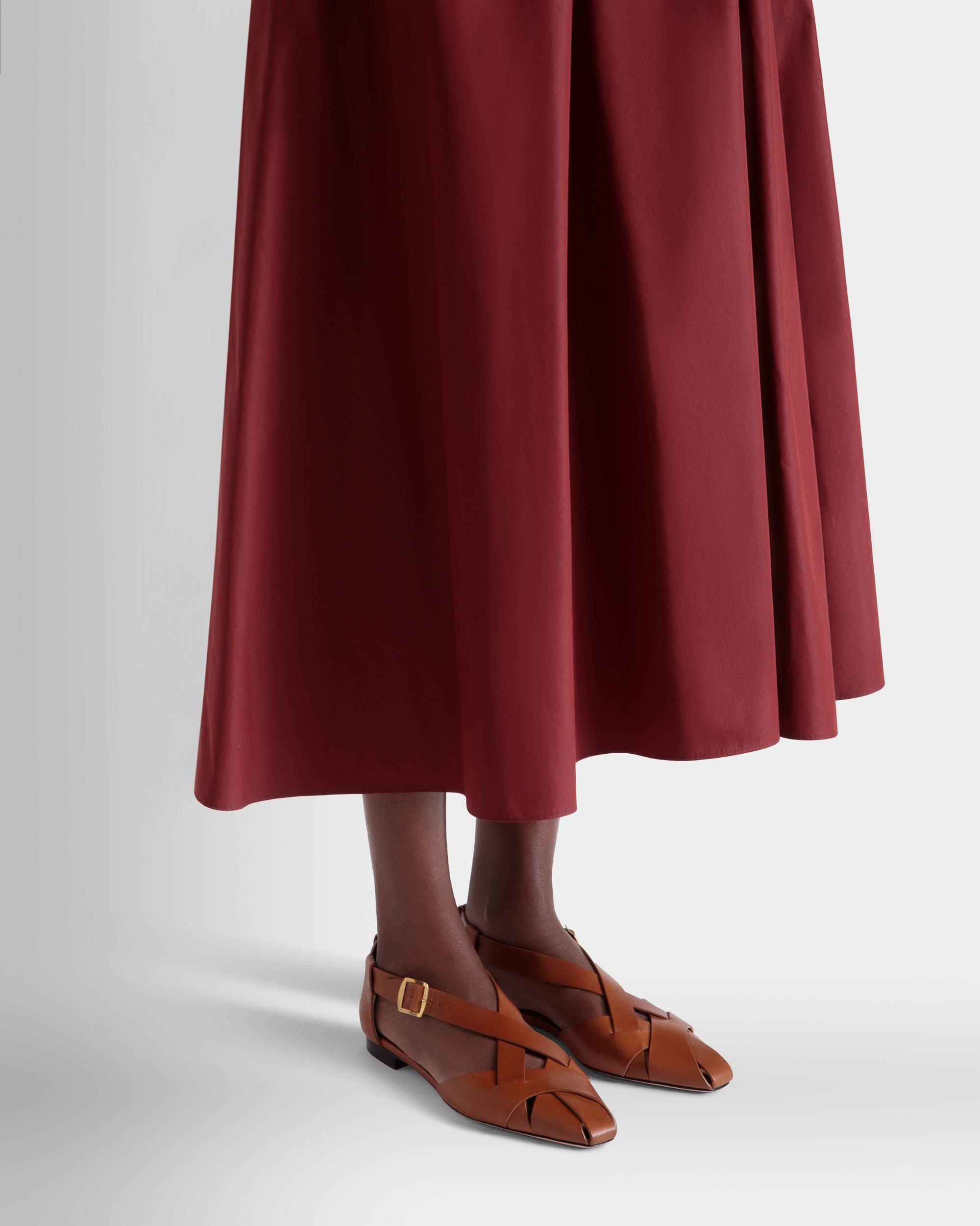 Bally Global - Sylt Flat in Brown Brushed Leather - Brown