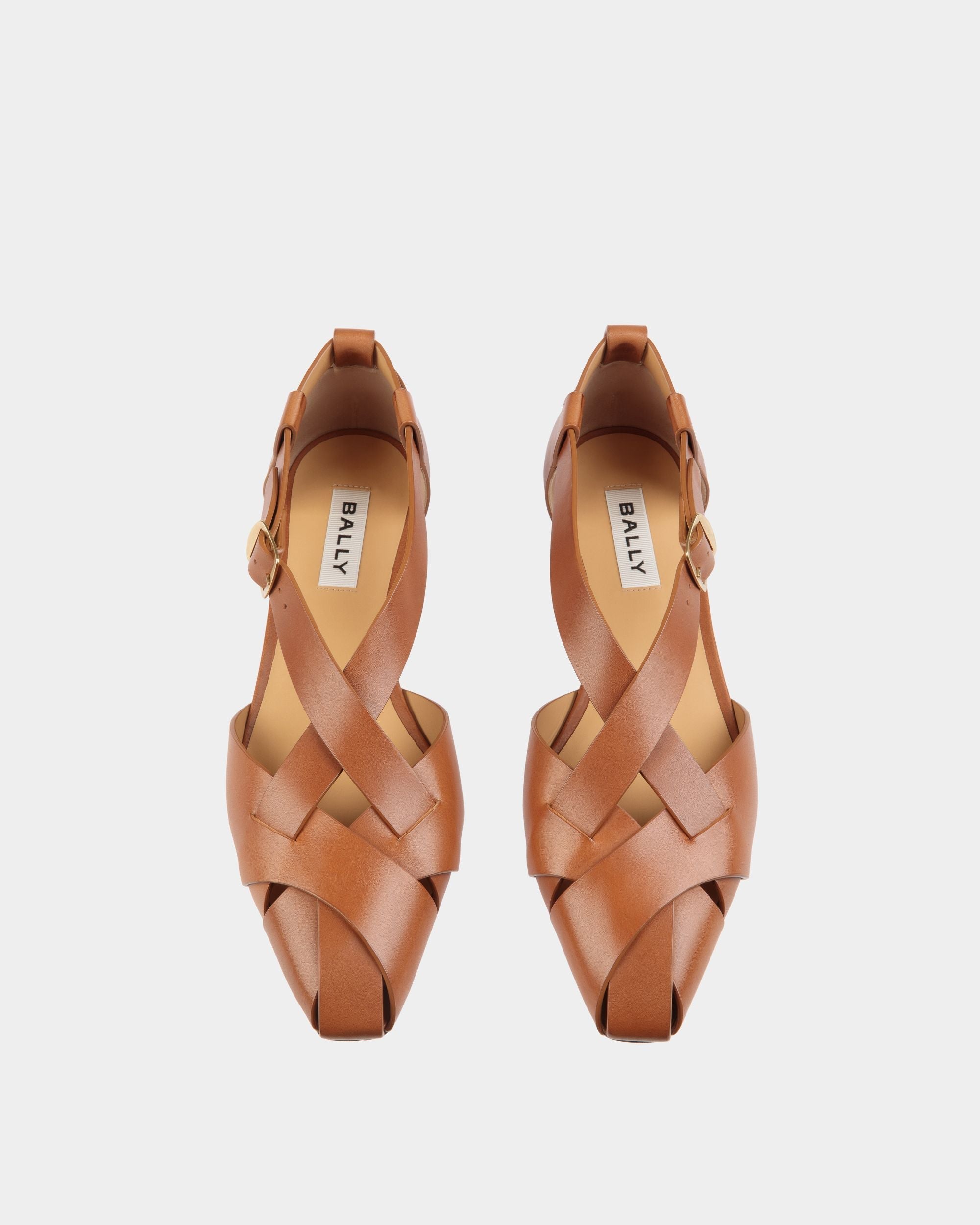 Bally Global - Sylt Flat in Brown Brushed Leather - Brown