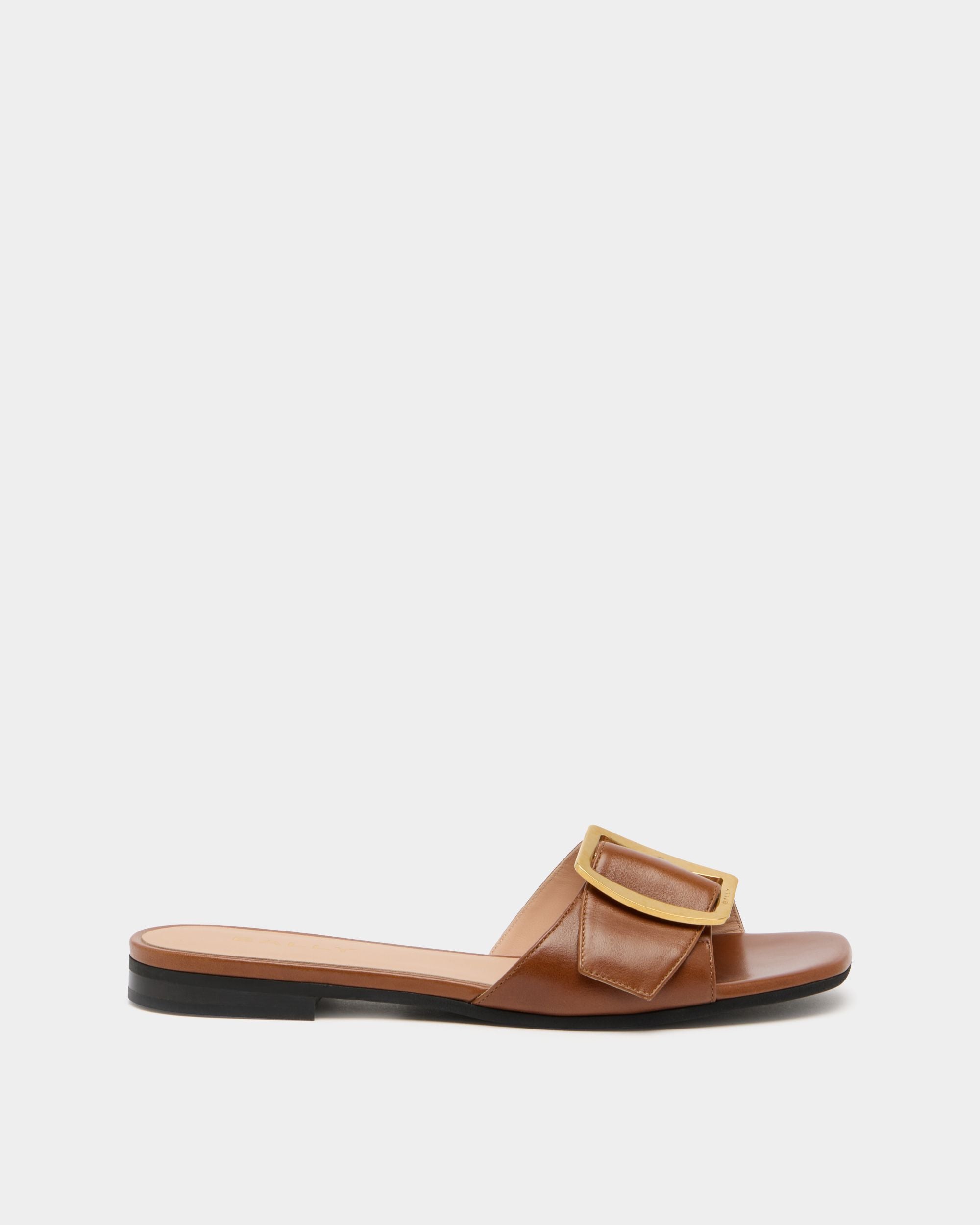 Bally Global - Boucle Slide in Amber Brown Leather - Brown