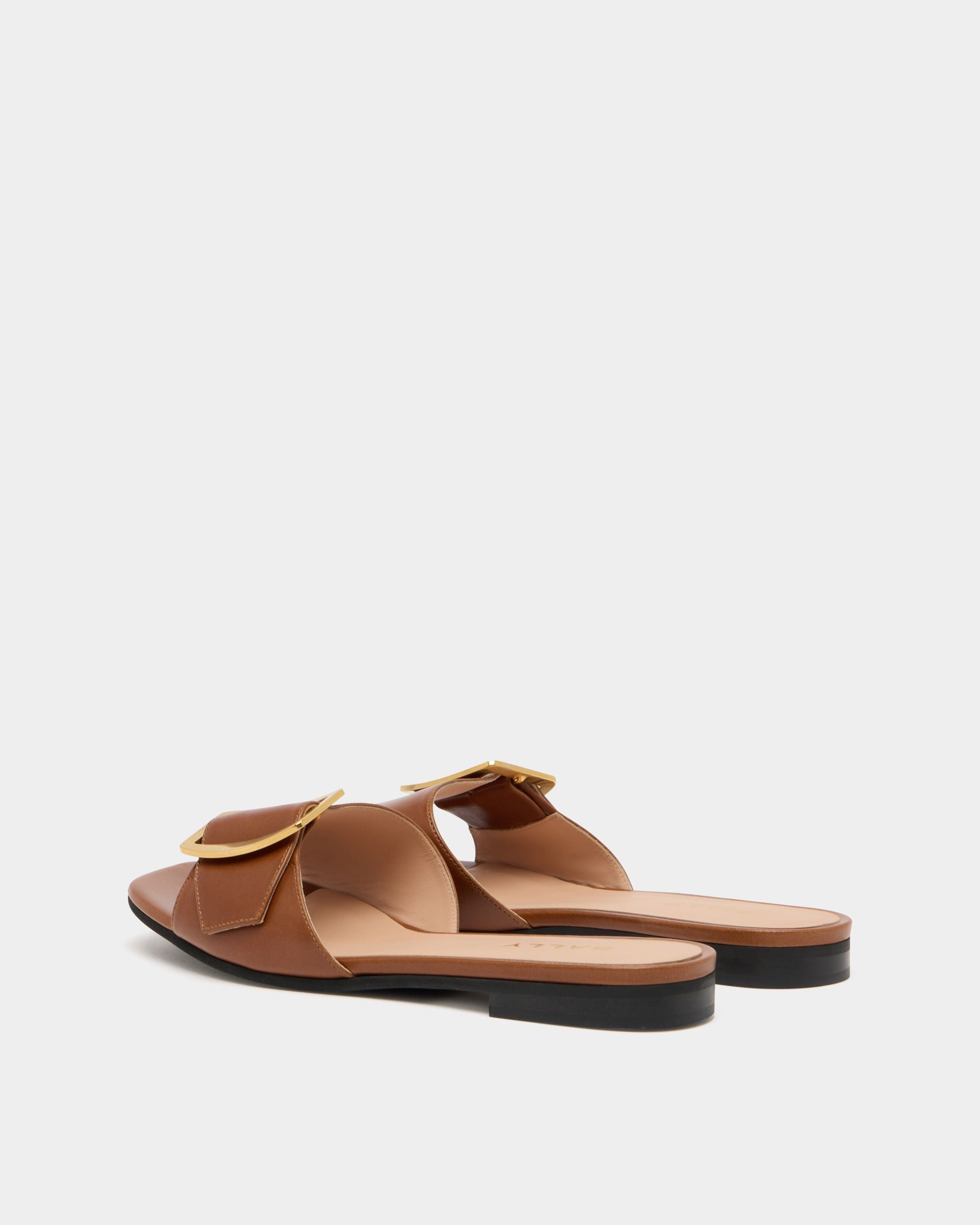 Bally Global - Boucle Slide in Amber Brown Leather - Brown