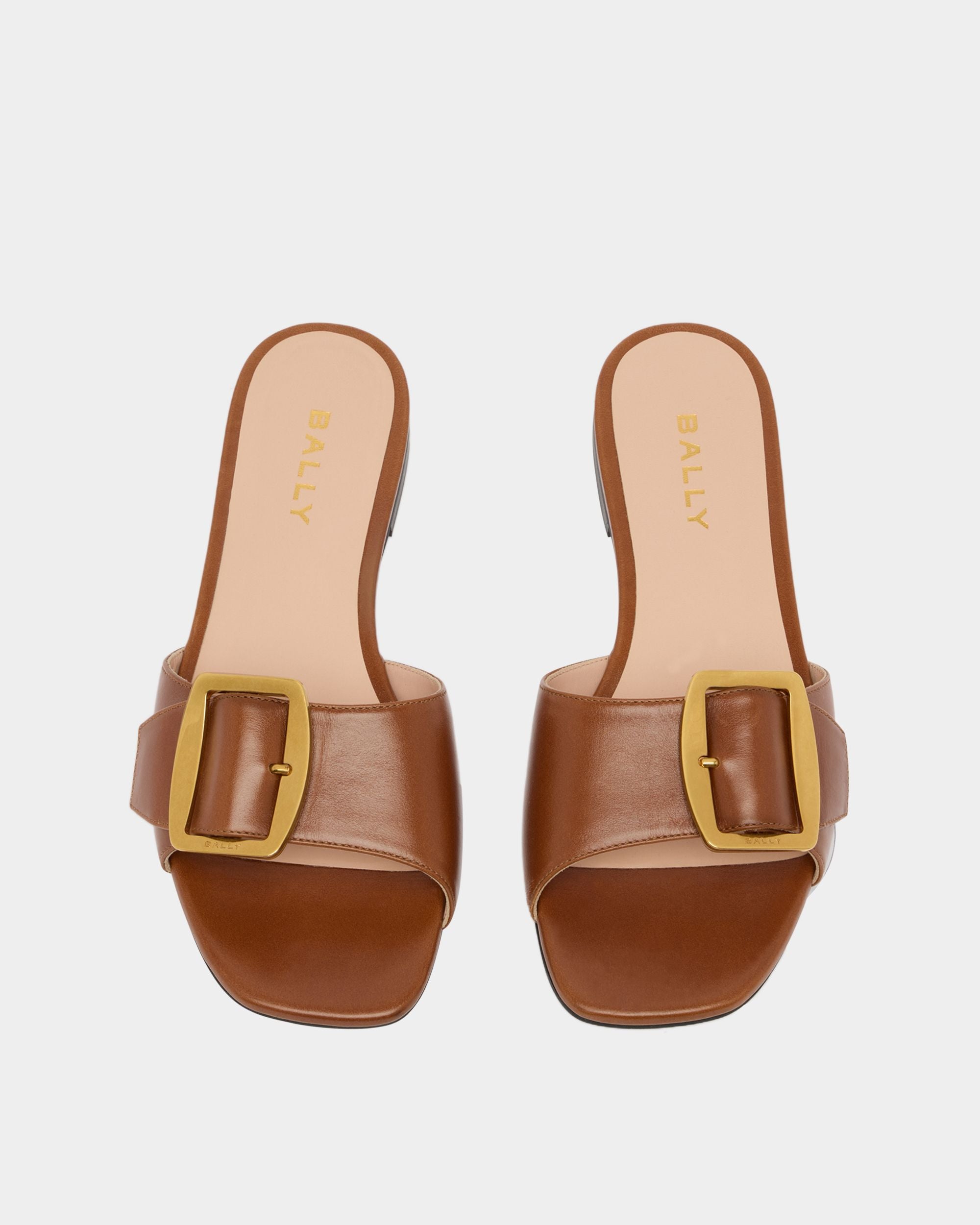 Bally Global - Boucle Slide in Amber Brown Leather - Brown