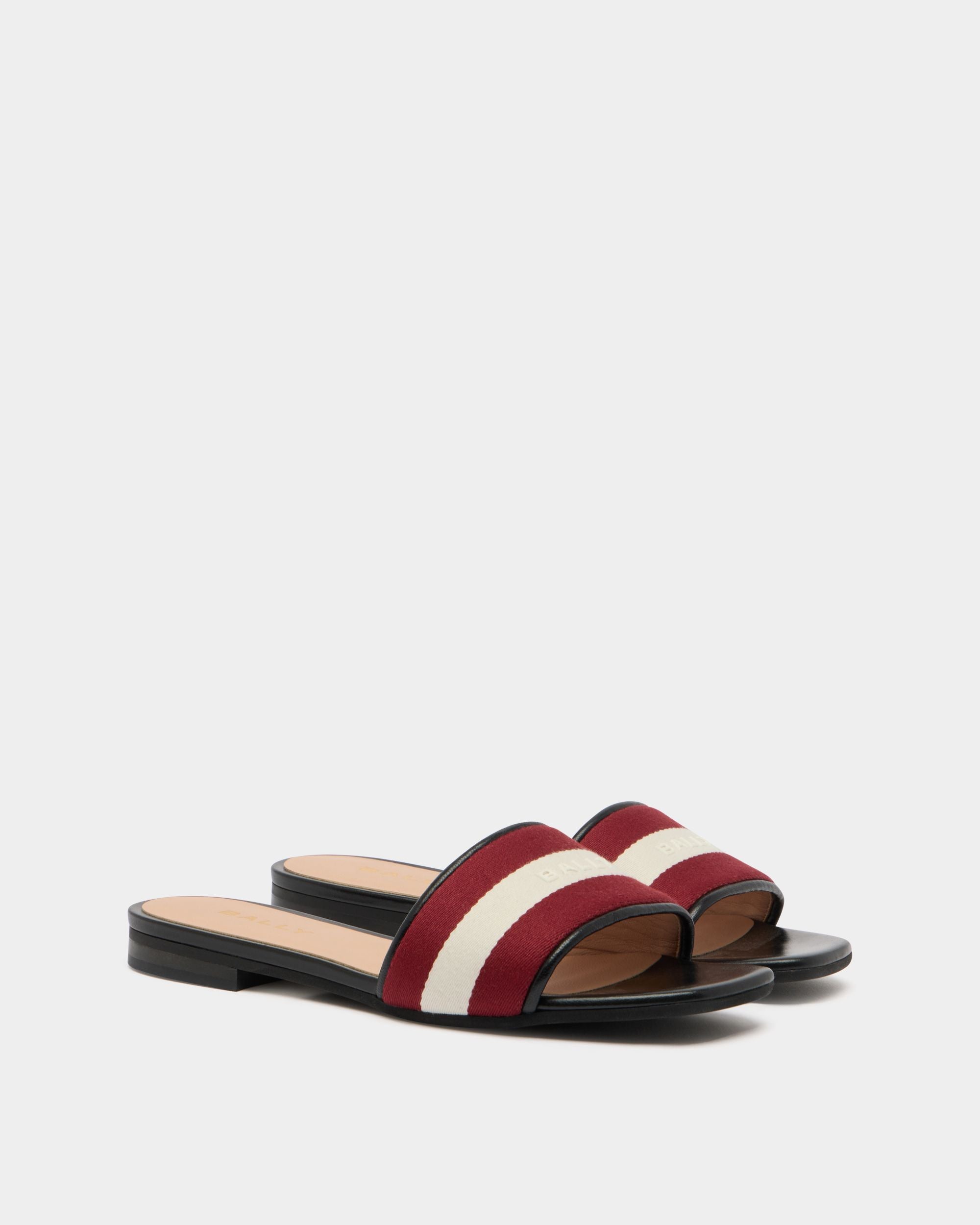 Bally Global - Signature Slide in Black Leather with a Bally Ribbon - Black
