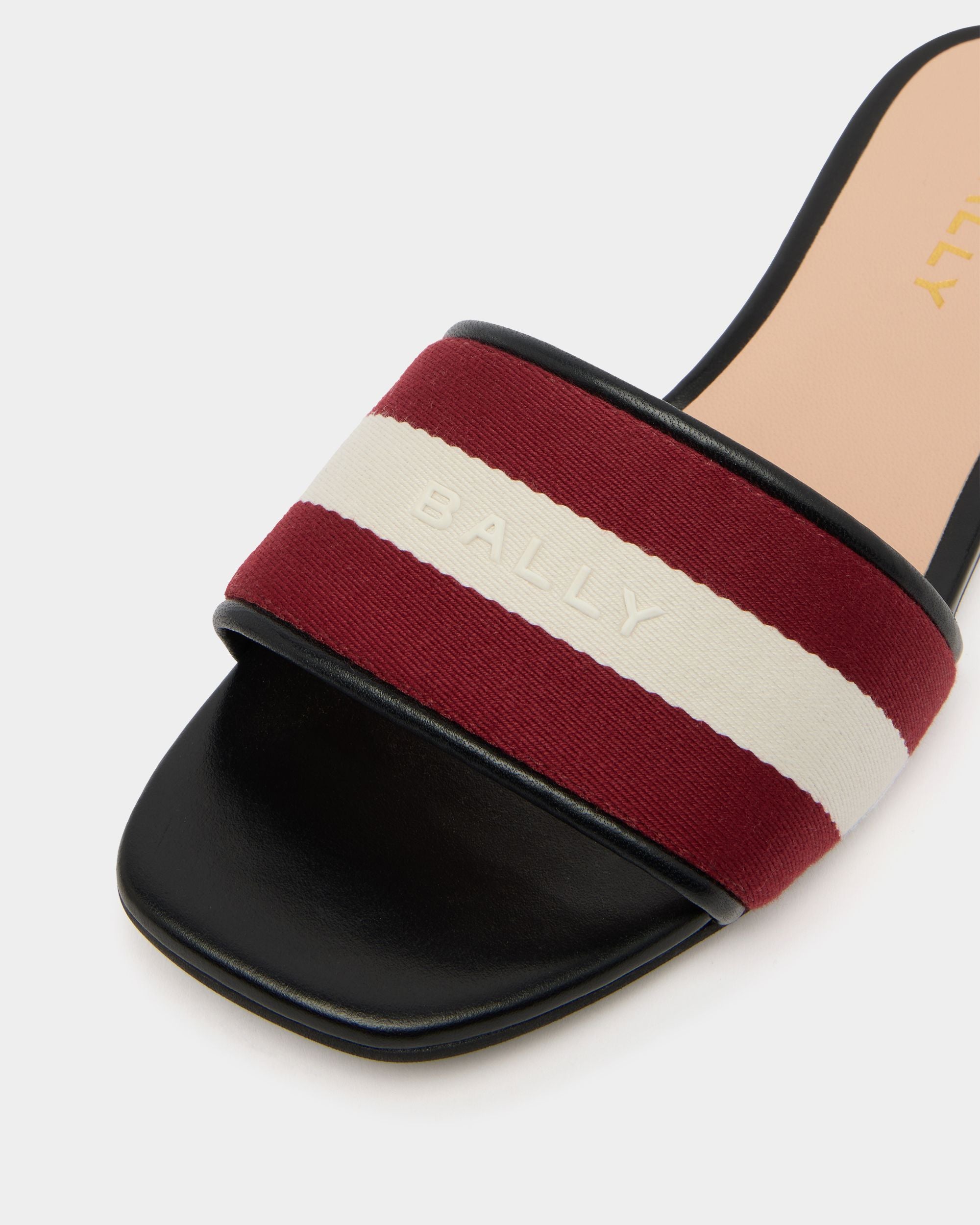 Bally Global - Signature Slide in Black Leather with a Bally Ribbon - Black