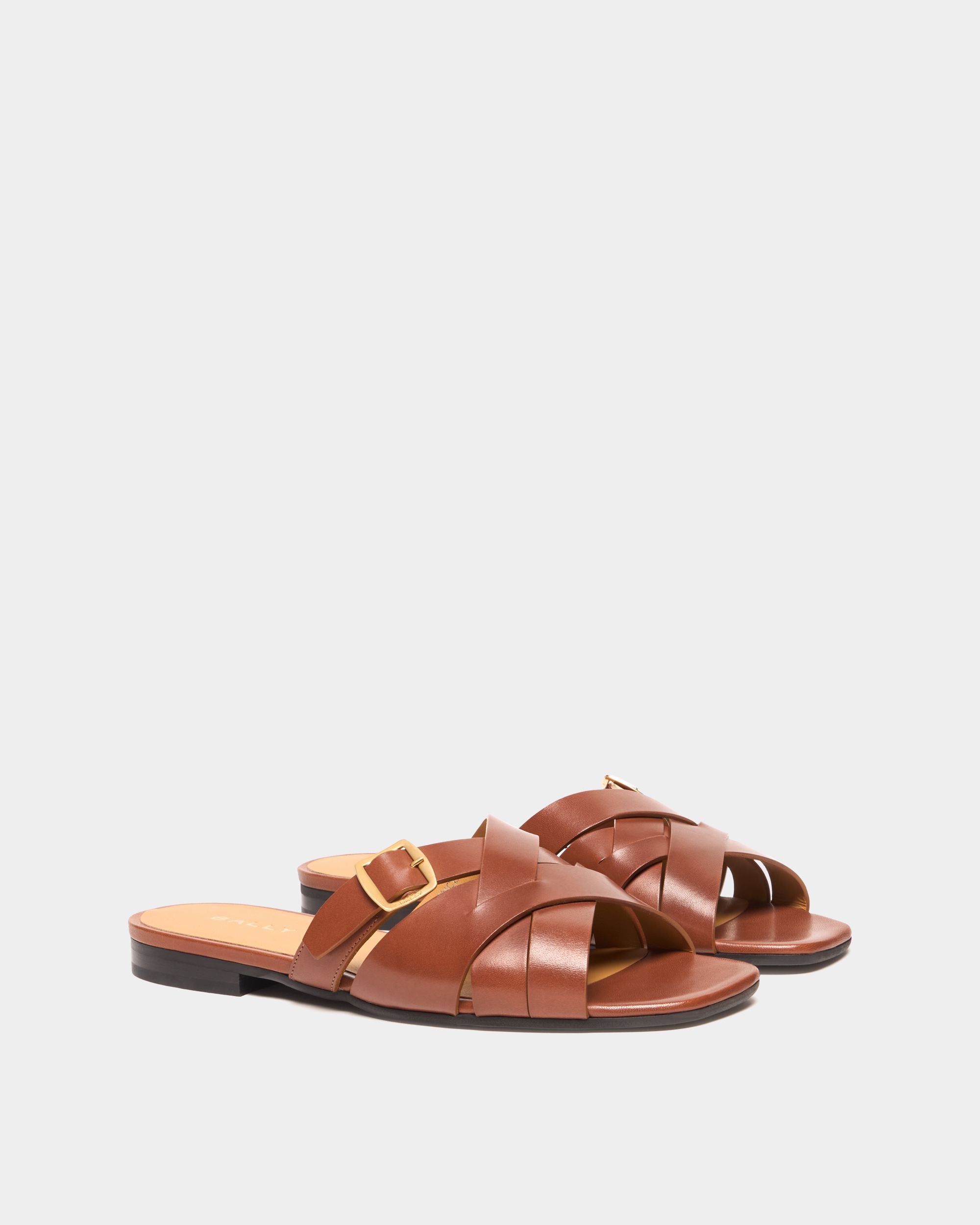 Bally Global - Essence フラットサンダル アンバーブラウンレザー - ブラウン