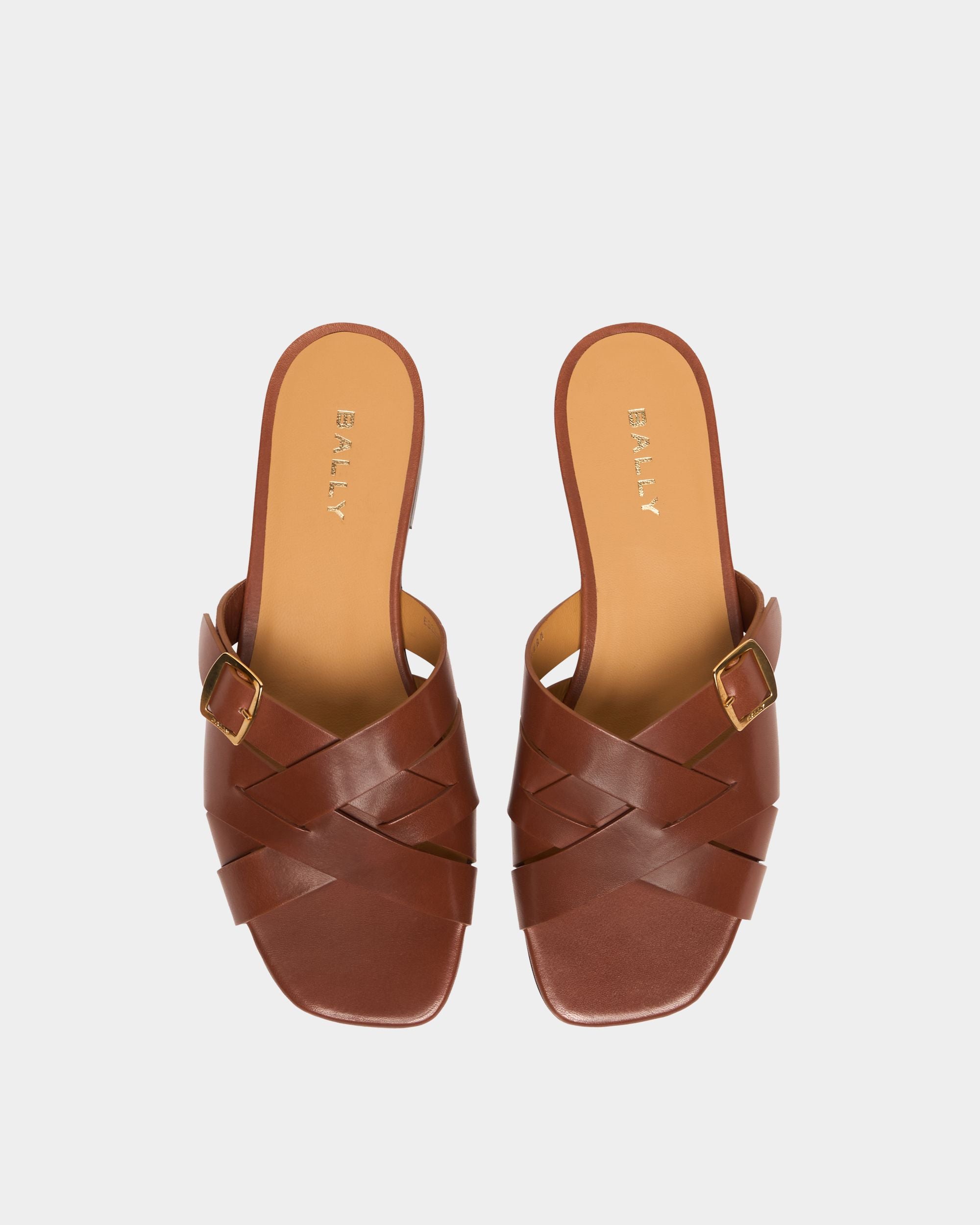 Bally Global - Essence フラットサンダル アンバーブラウンレザー - ブラウン