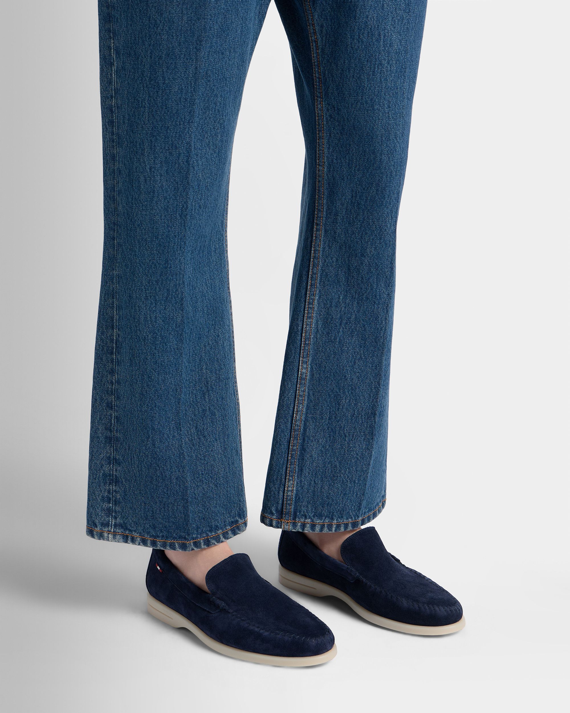 Bally Global - Switz Moc モカシン ネイビーブルースエード - ブルー