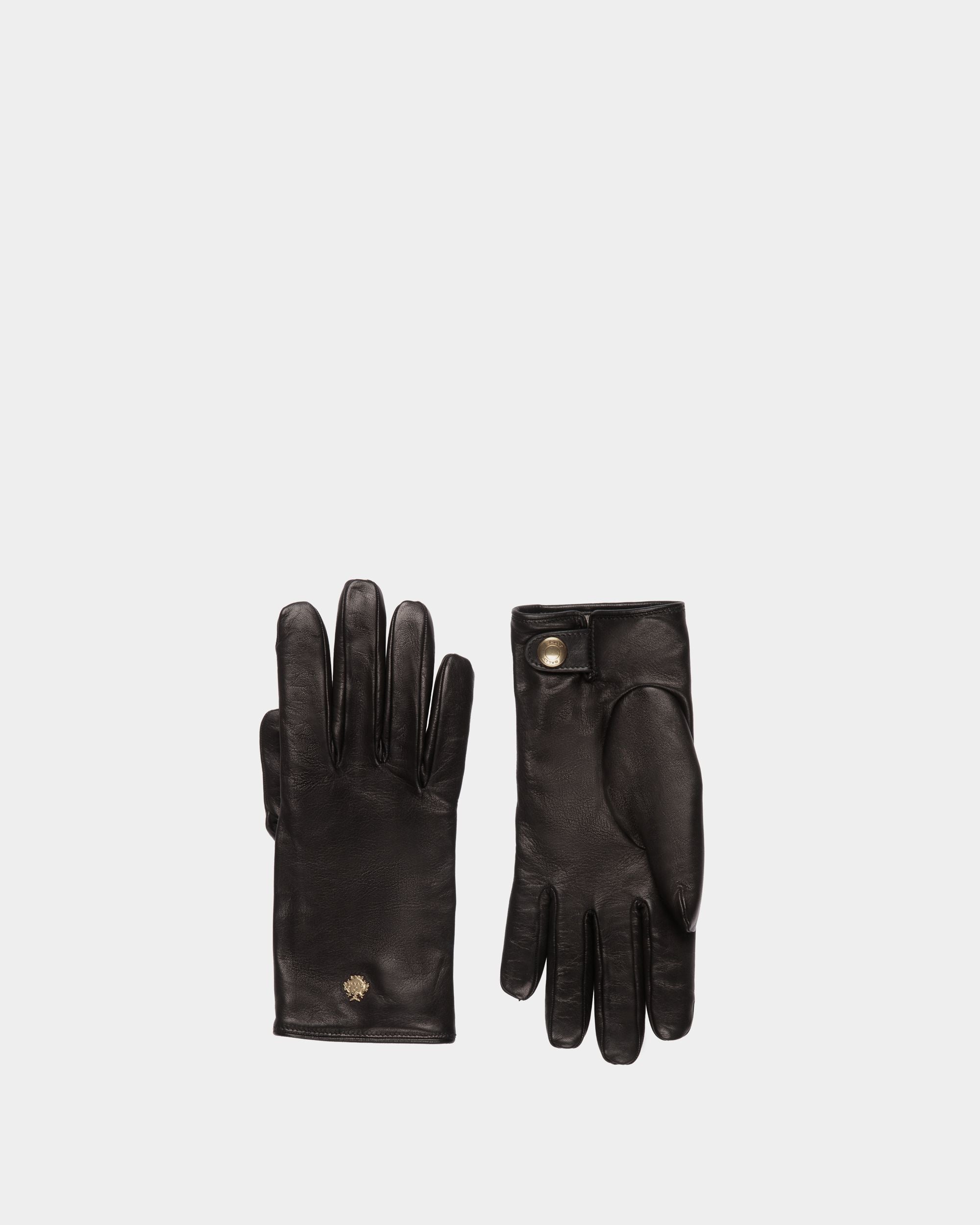 Bally Global - Gloves With a Bally Crest Logo In Black Leather - Black