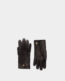 Gloves With a Bally Crest Logo In Black Leather