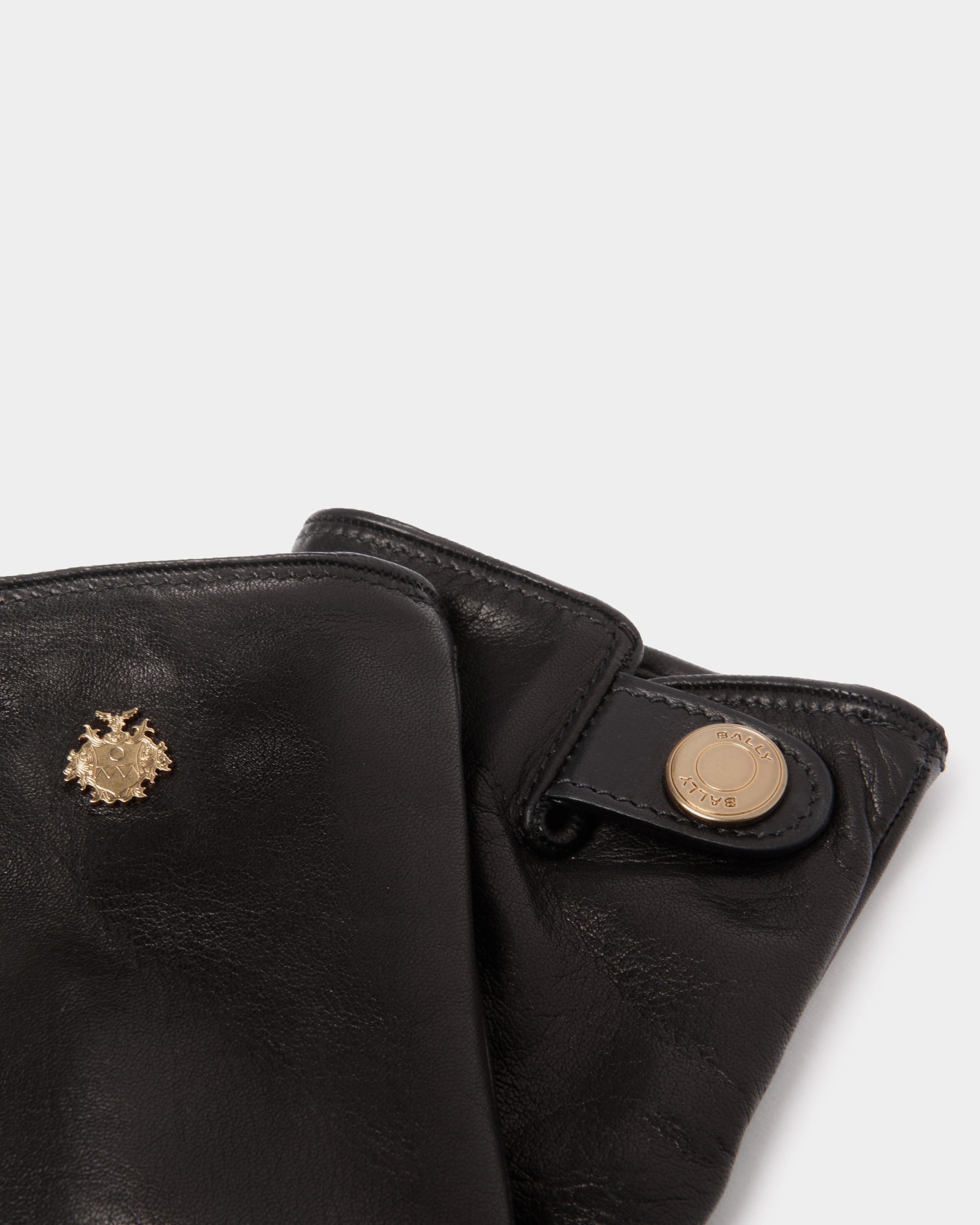 Bally Global - Gloves With a Bally Crest Logo In Black Leather - Black