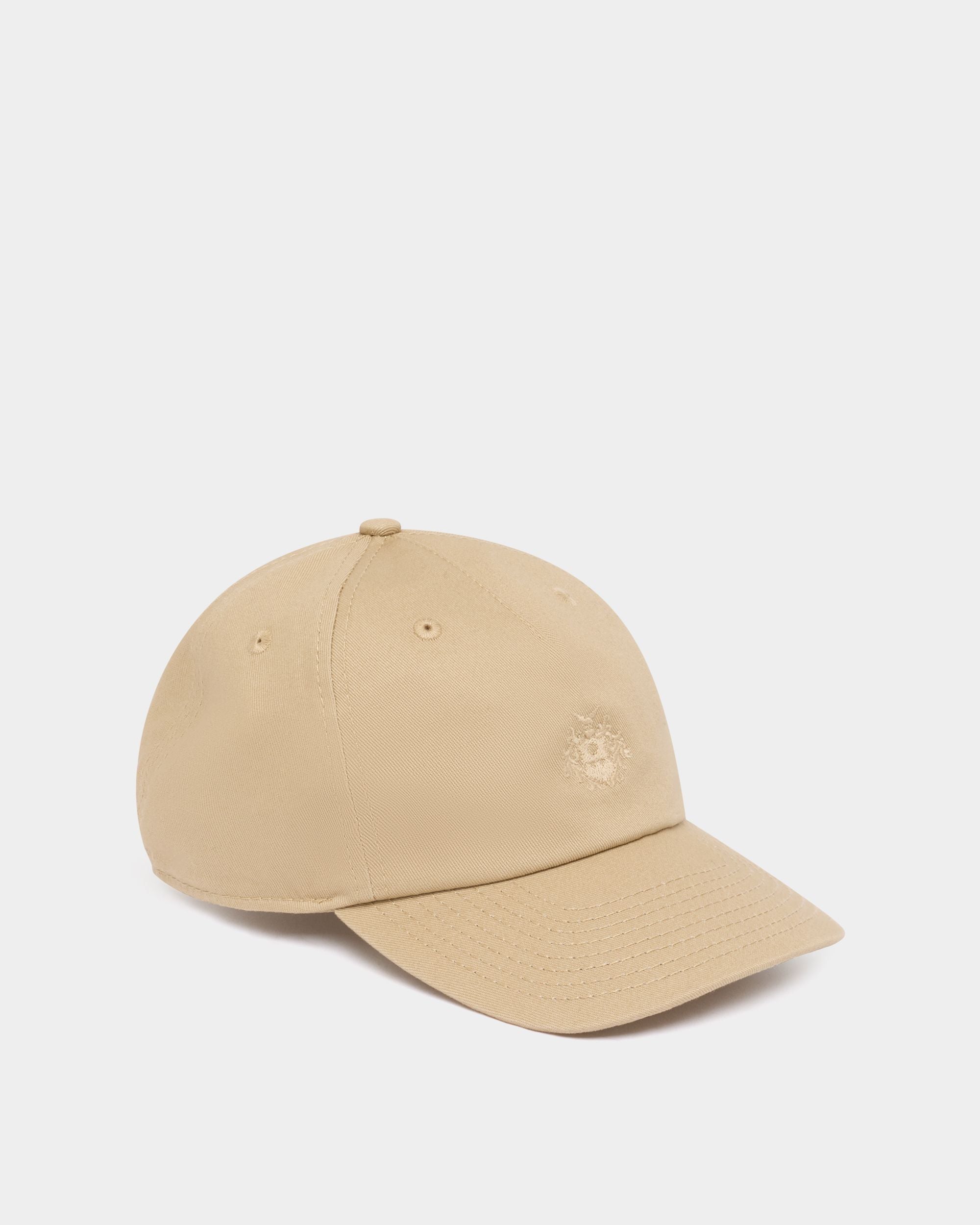 Bally Global - Baseball Hat in Light Beige Cotton With a Bally Crest - Beige