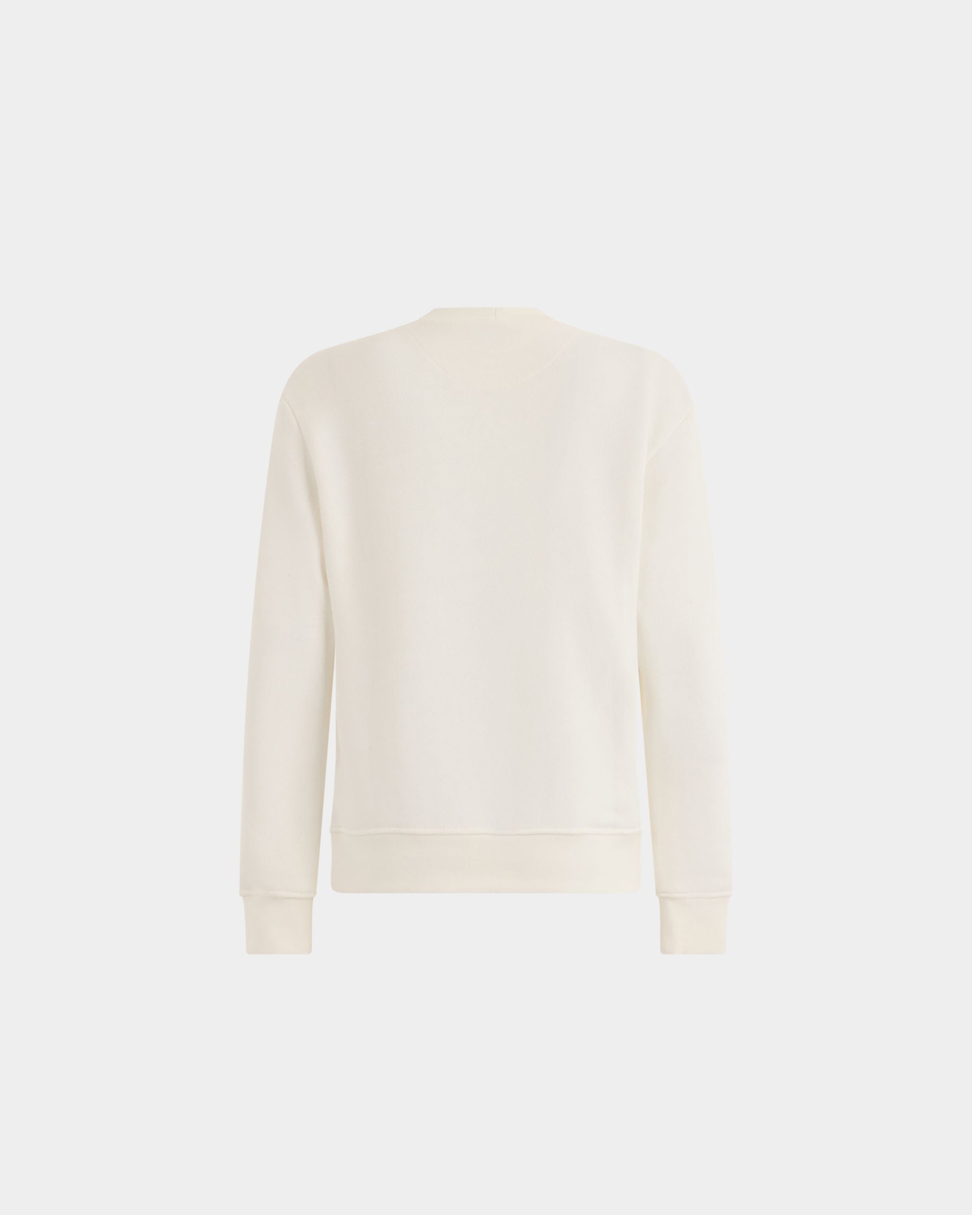 Bally Global - Sweatshirt in Ivory Cotton with Sourire Embroidery - White