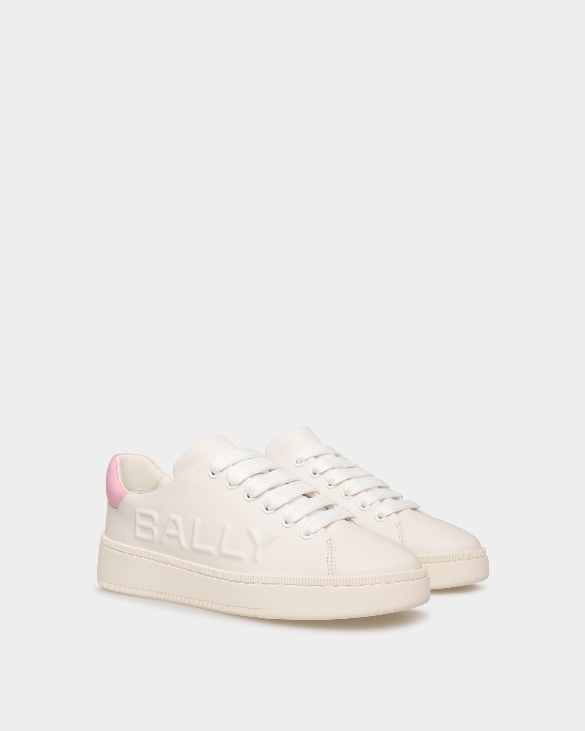 Bally Global - Raise Sneaker In White And Pink Leather - White