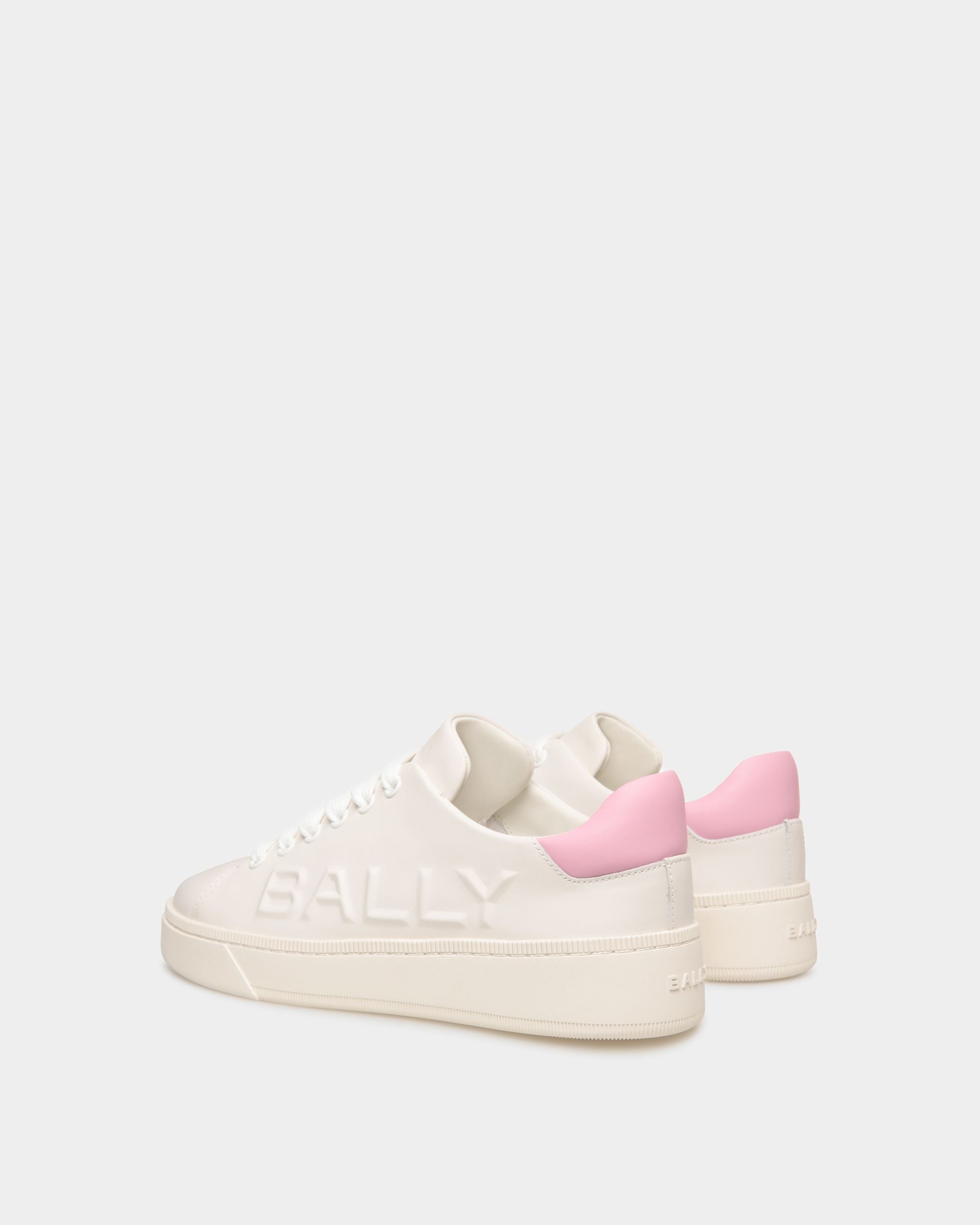 Bally Global - Raise Sneaker In White And Pink Leather - White