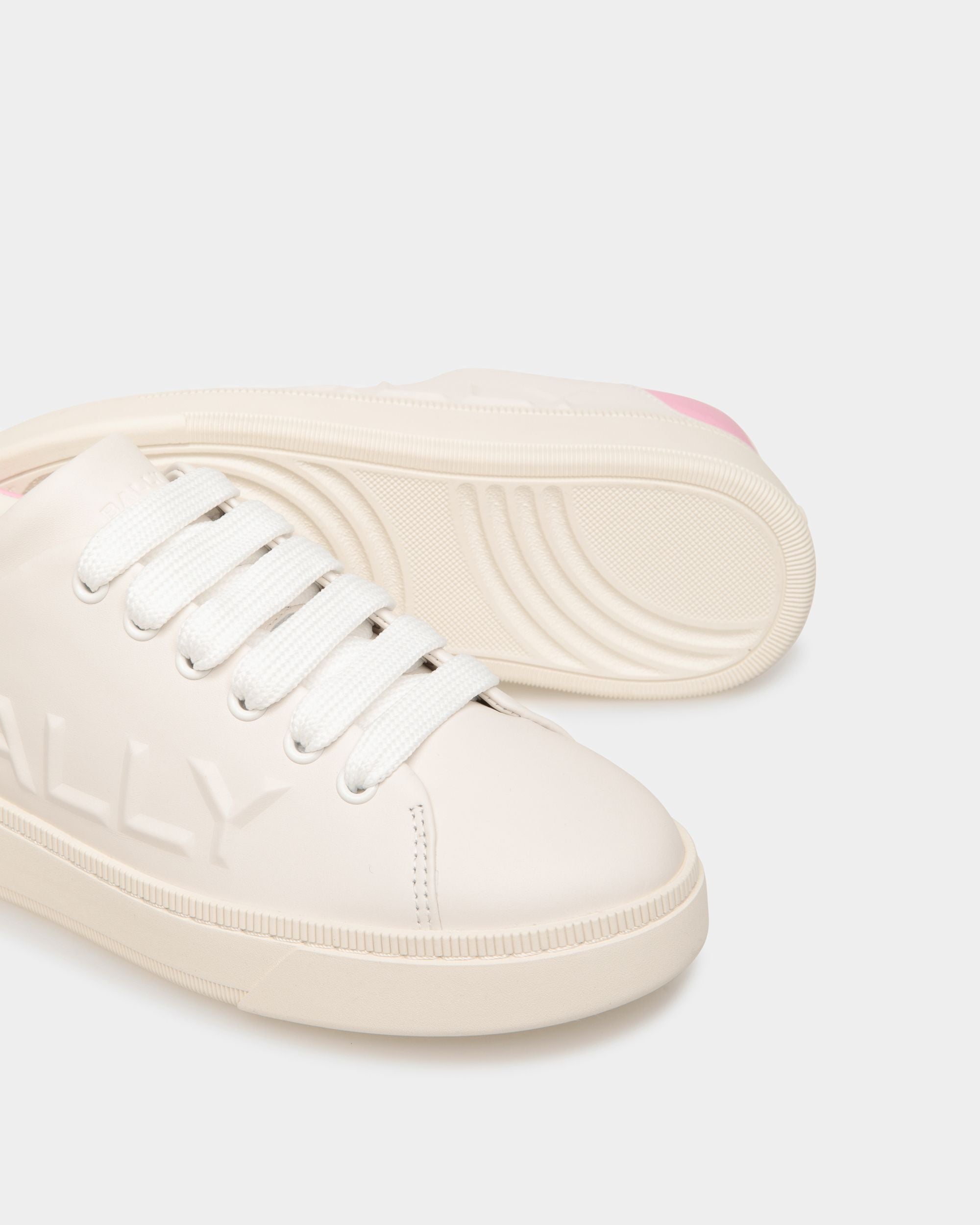 Bally Global - Raise Sneaker In White And Pink Leather - White