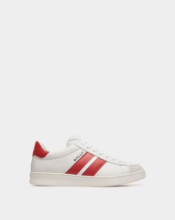 Tennis Sneaker In White And Red Leather