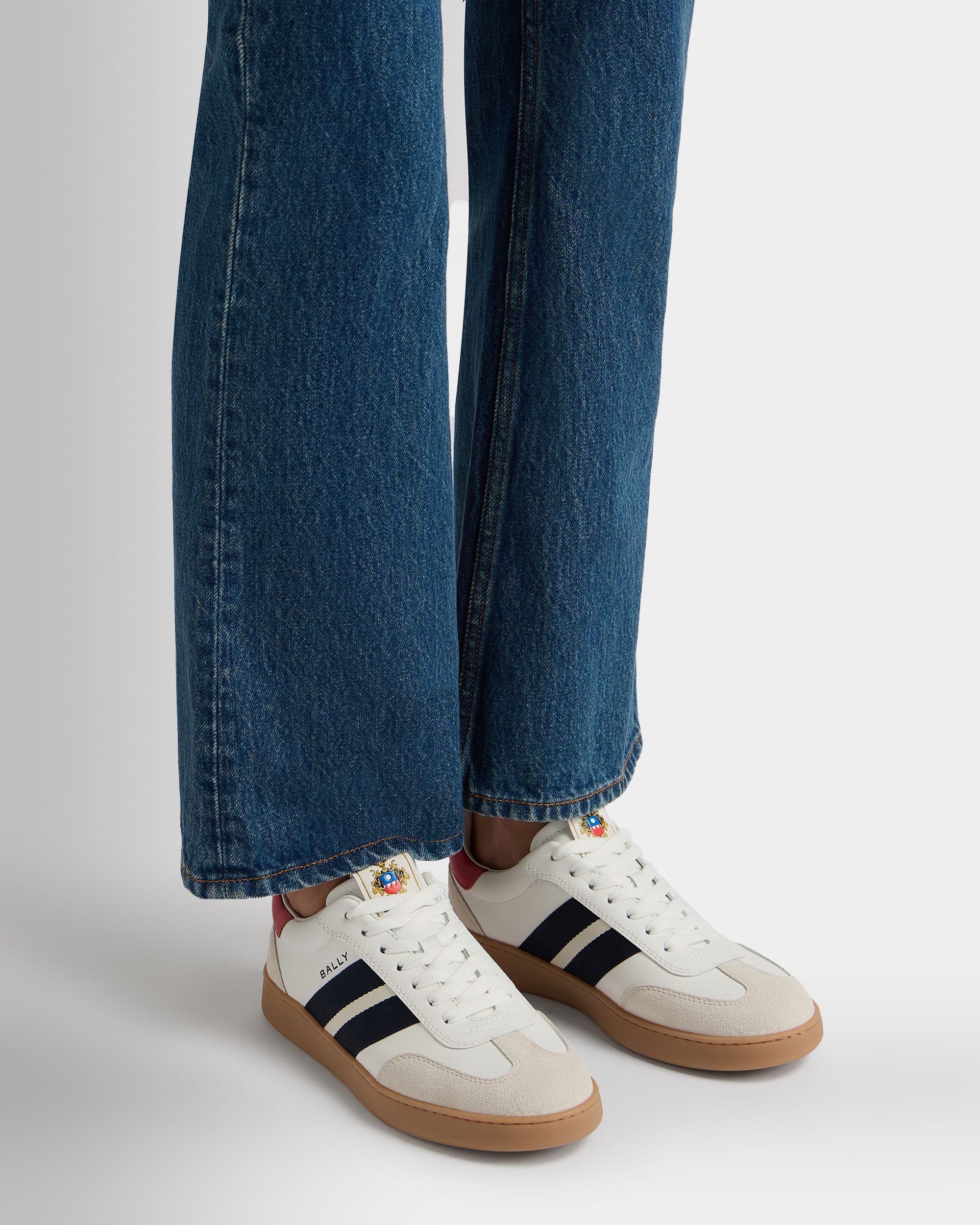 Bally Global - Retro Crest Sneaker in White Leather - White