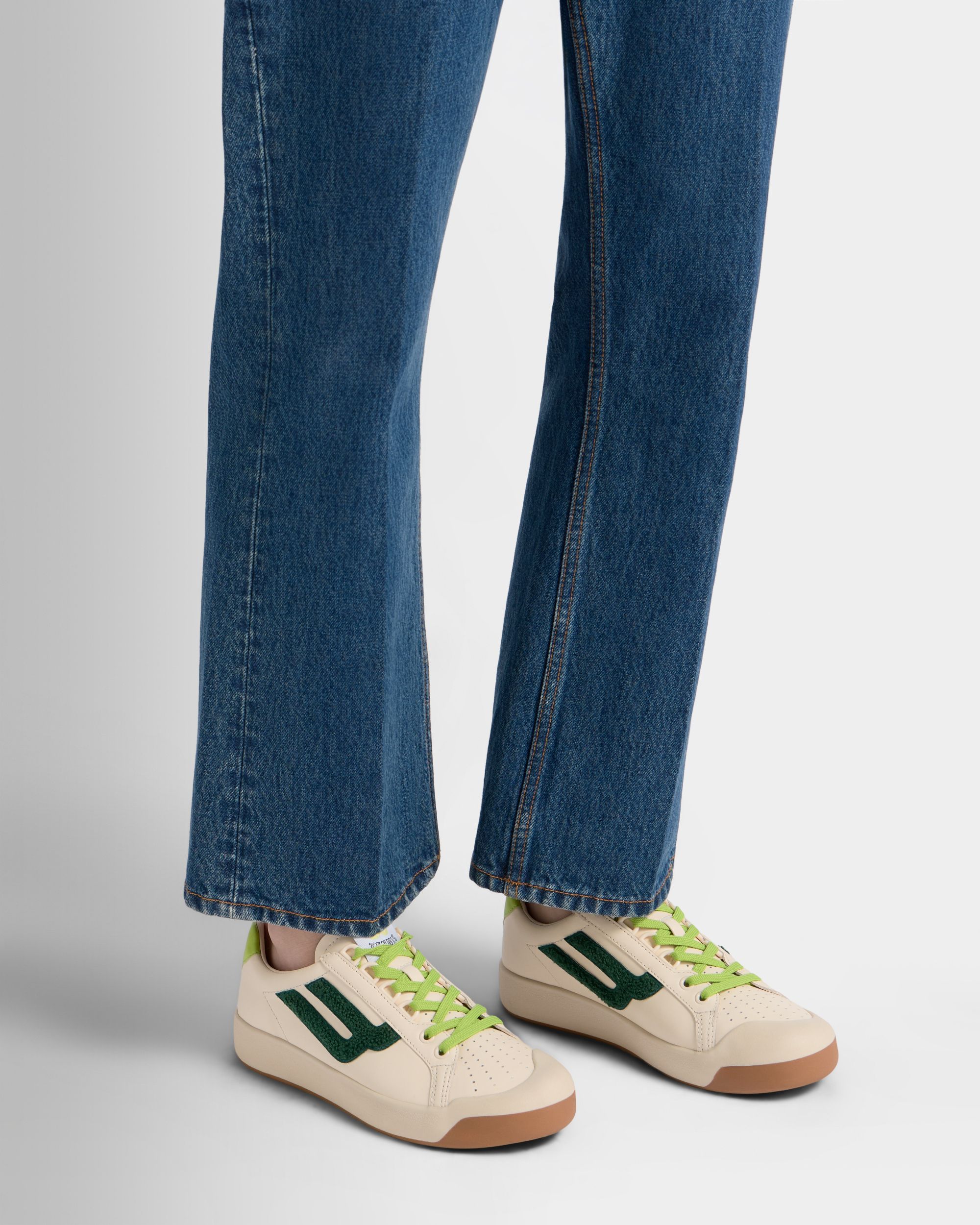 Bally Global - Tennis Collection スニーカー アイボリー＆グリーンレザー - ホワイト