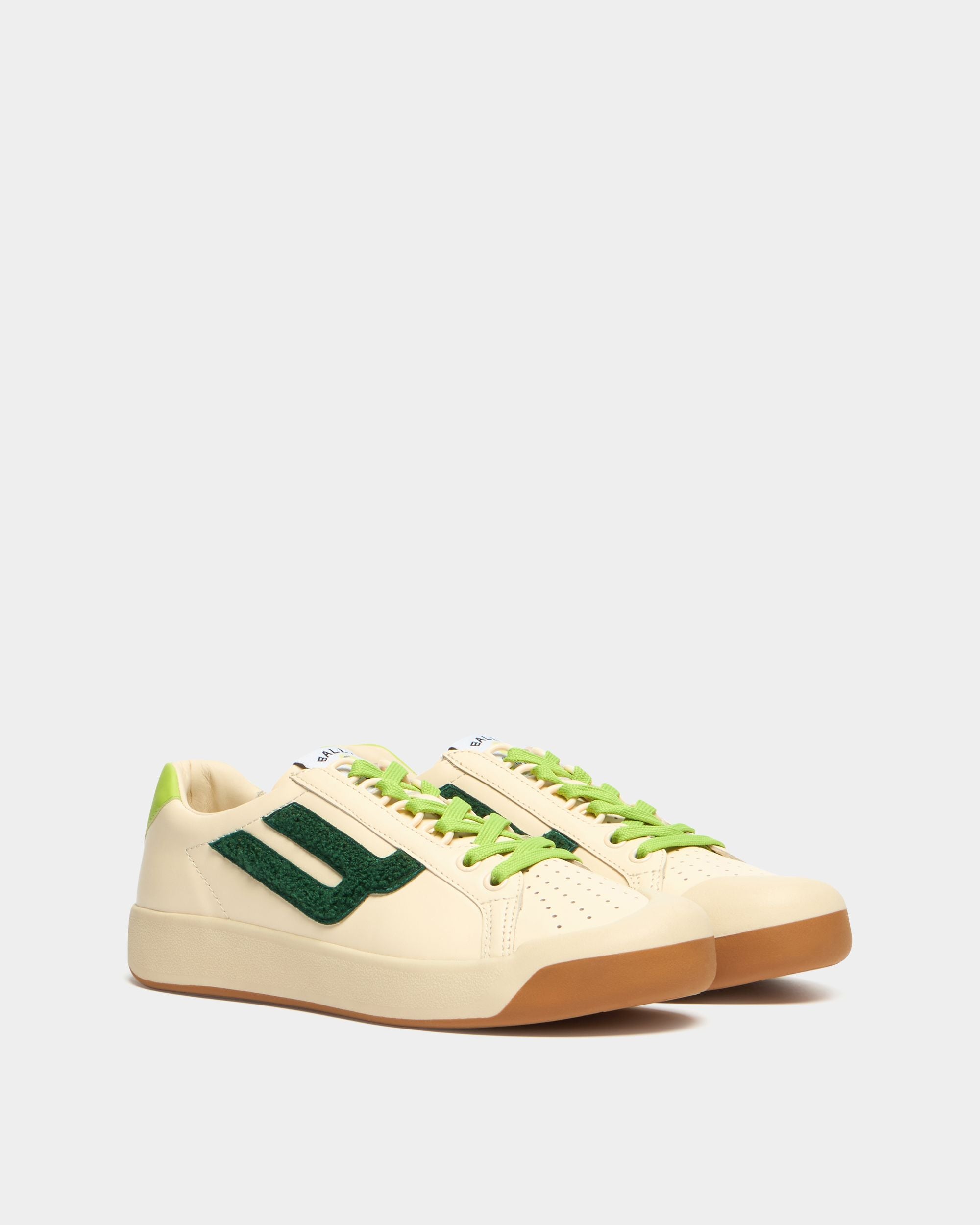 Bally Global - Tennis Collection スニーカー アイボリー＆グリーンレザー - ホワイト
