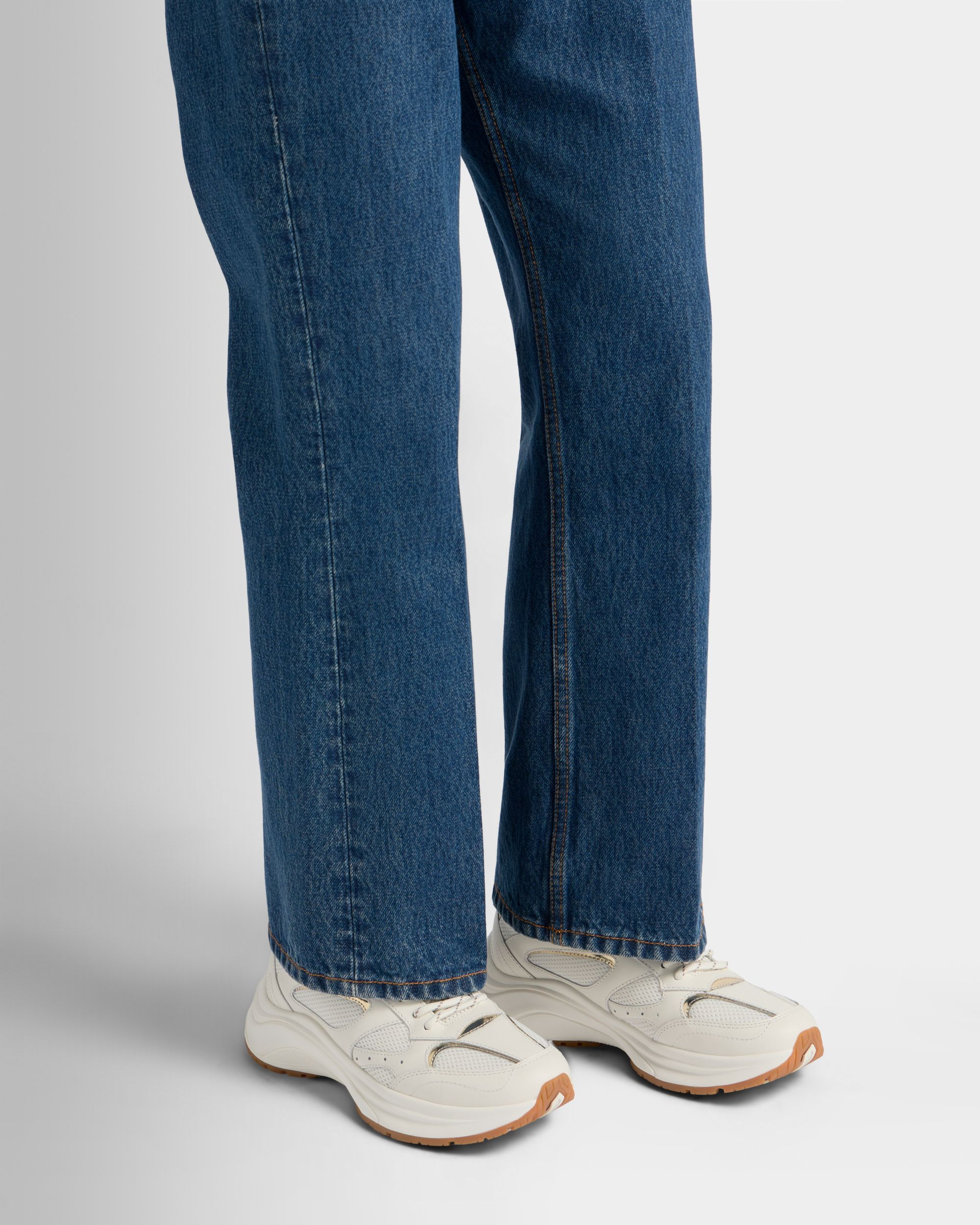 Bally Global - Woge スニーカー アイボリー＆ゴールドファブリック - ホワイト