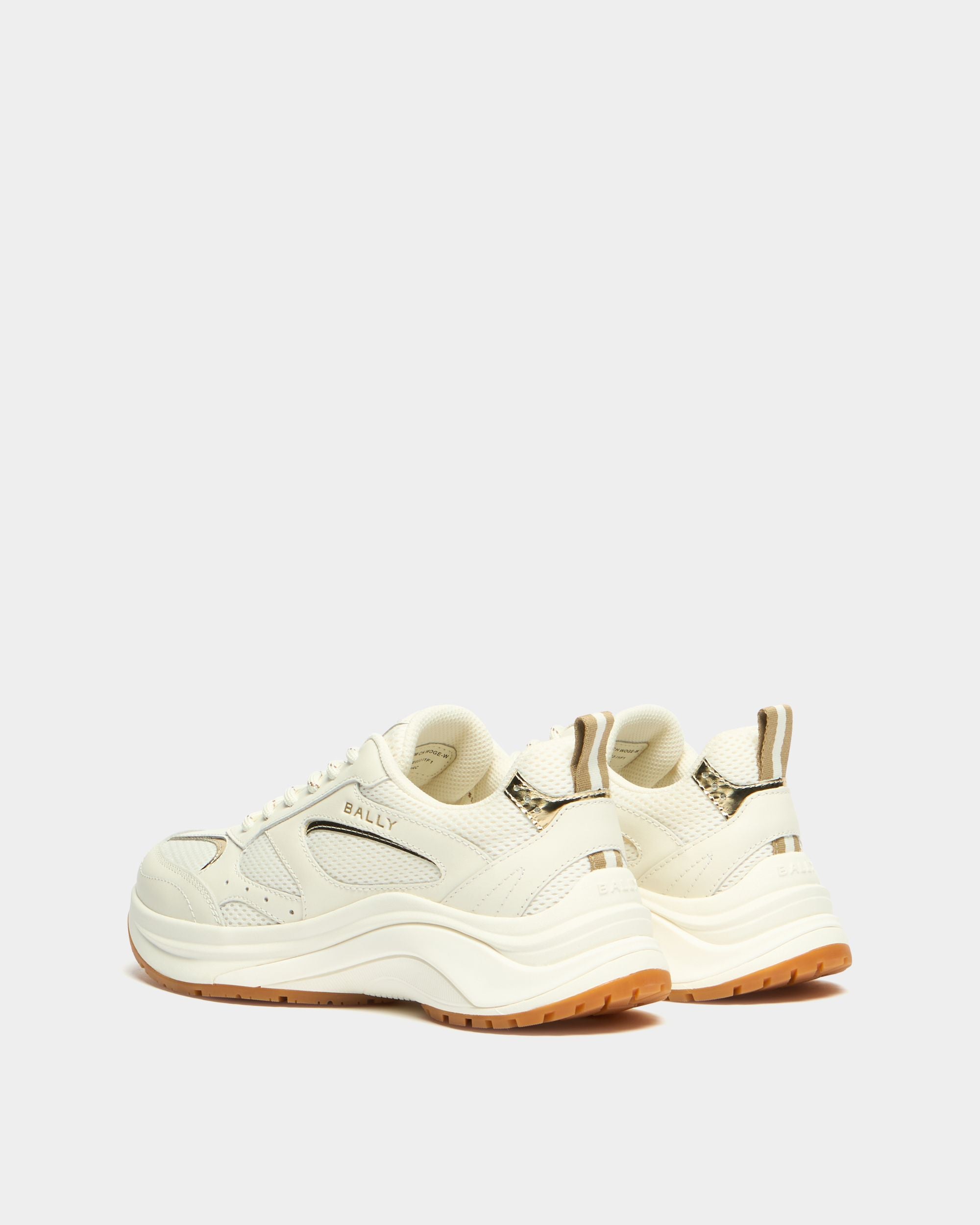 Bally Global - Woge スニーカー アイボリー＆ゴールドファブリック - ホワイト